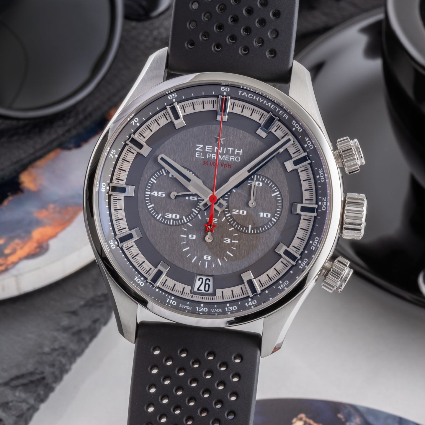 Zenith El Primero Sport 03.2280.400/91.R576 (2015) - Grijs wijzerplaat 45mm Staal (3/8)