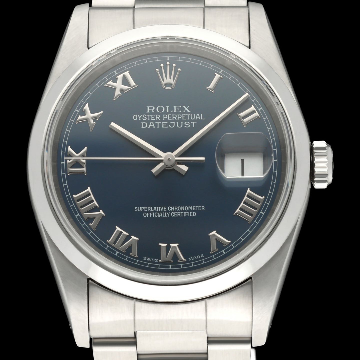 Rolex Datejust 36 16200 (1995) - Blauw wijzerplaat 36mm Staal (1/8)
