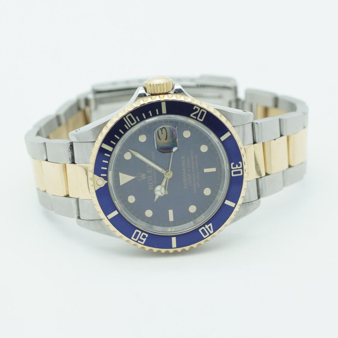 Rolex Submariner Date 116613 (1996) - Blue dial 40 mm Gold/Steel case (3/8)