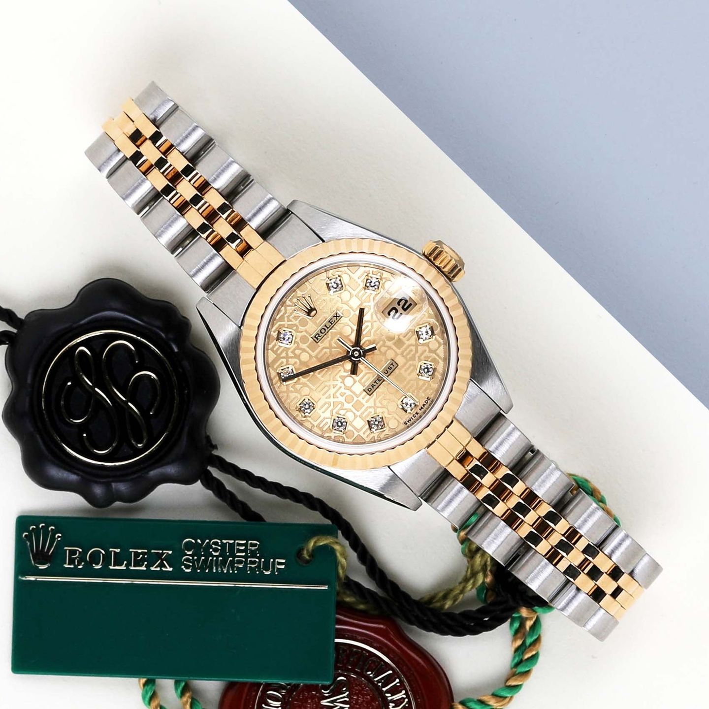 Rolex Lady-Datejust 79173 (2001) - Champagne wijzerplaat 26mm Goud/Staal (1/8)