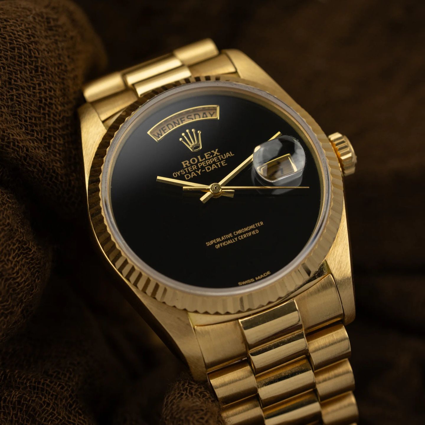 Rolex Day-Date 36 18038 (1988) - Zwart wijzerplaat 36mm Geelgoud (2/8)