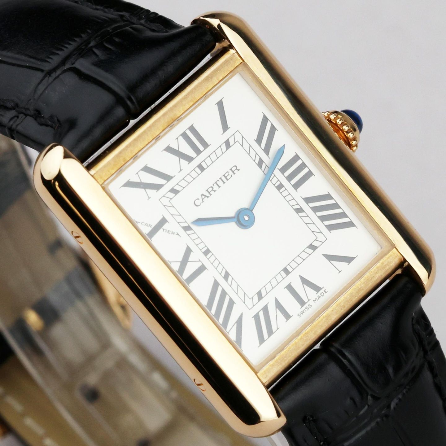 Cartier Tank Solo W1018755 (2018) - Wit wijzerplaat 31mm Geelgoud (3/8)