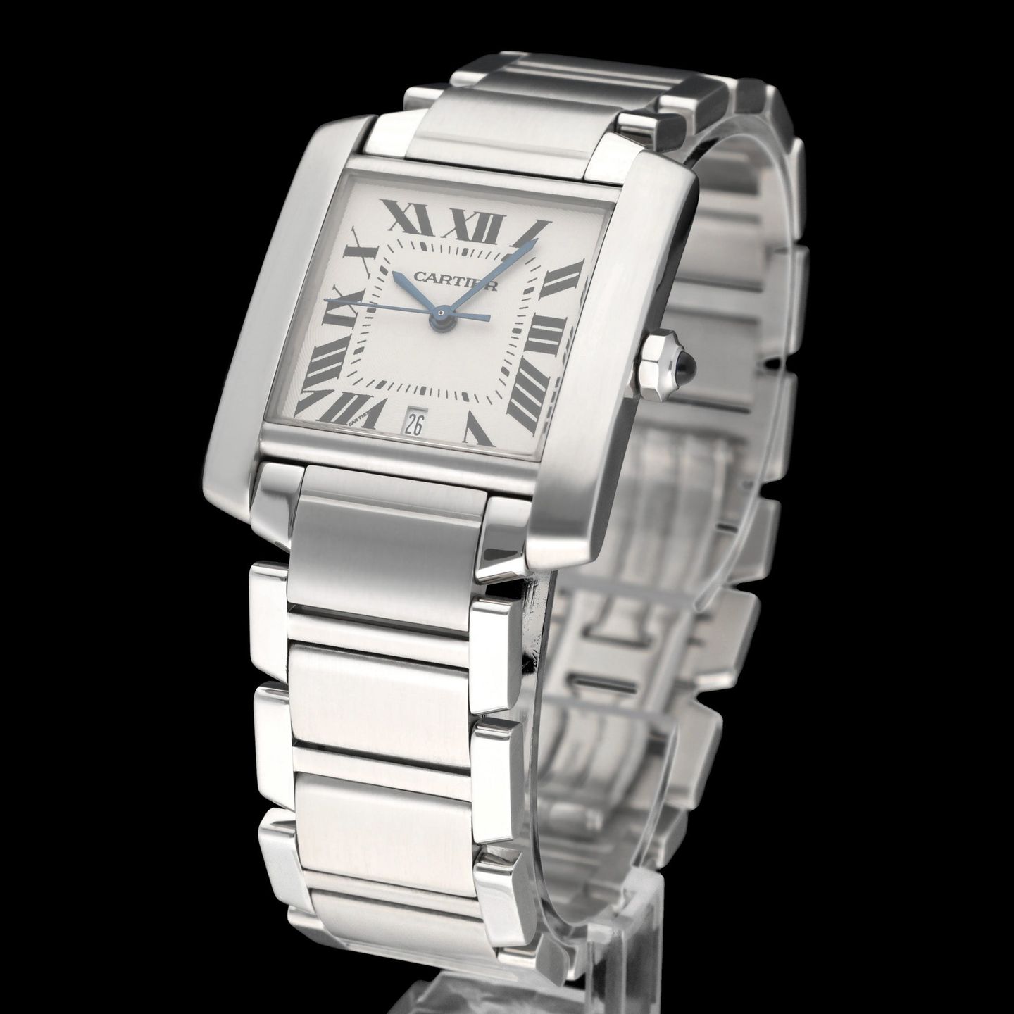 Cartier Tank Française 2302 (1998) - Silver dial 28 mm Steel case (2/8)