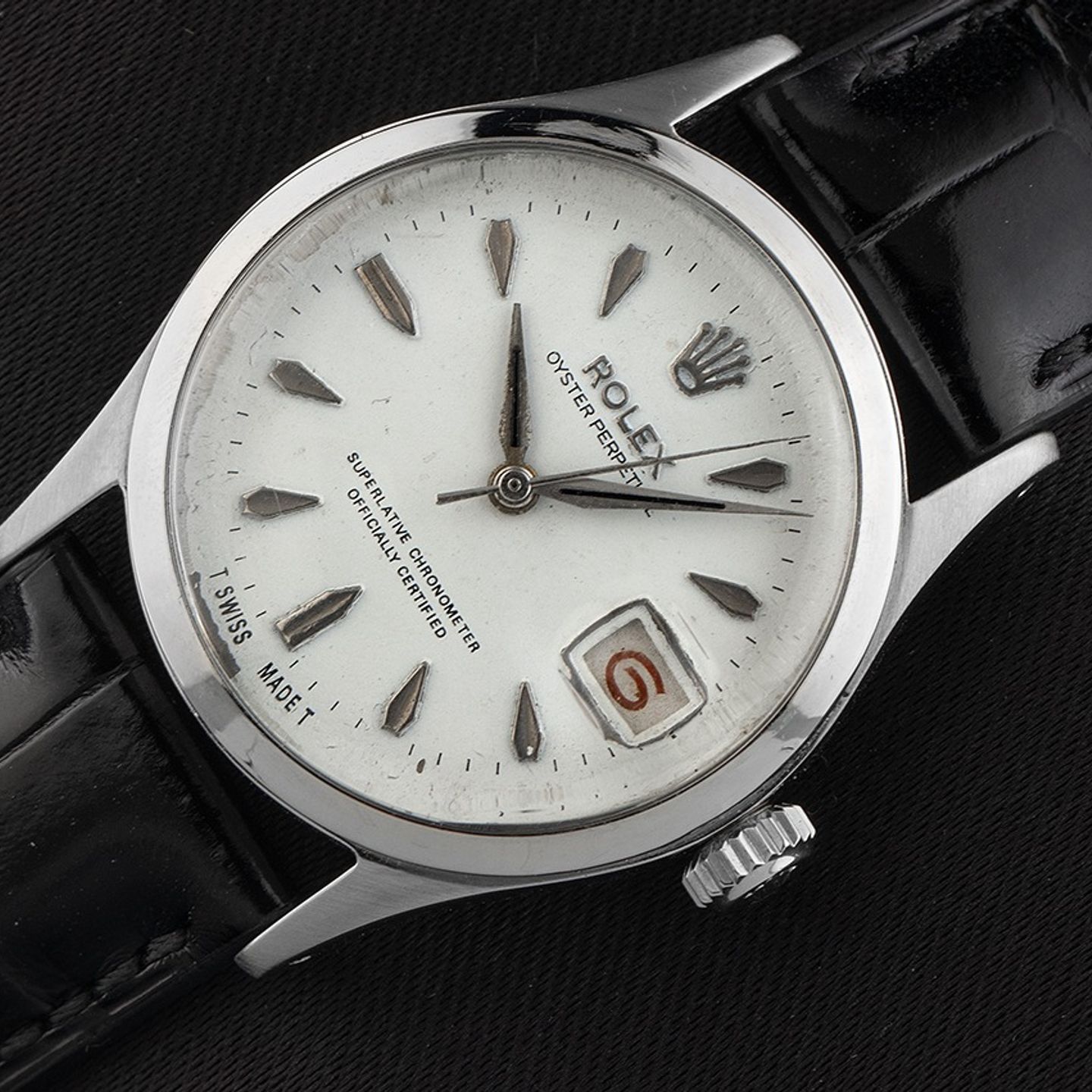 Rolex Oyster Perpetual Date 6518 (1957) - Zilver wijzerplaat 34mm Staal (3/7)
