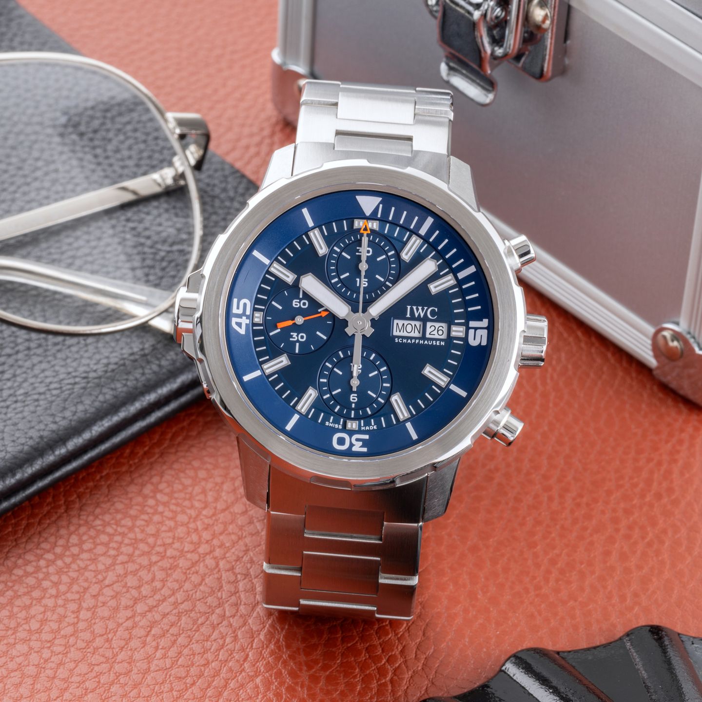 IWC Aquatimer Chronograph IW376805 (2015) - Blauw wijzerplaat 44mm Staal (1/8)