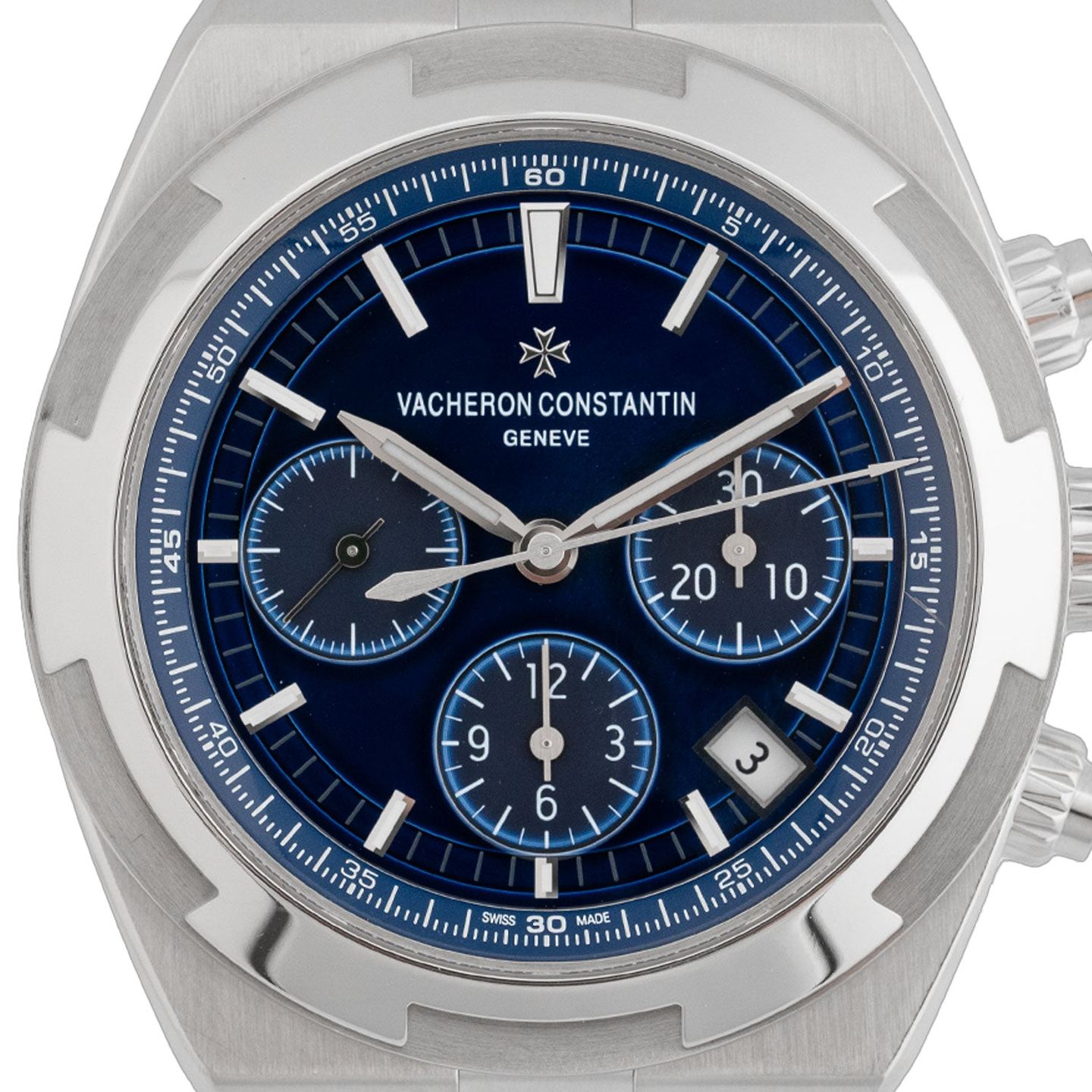 Vacheron Constantin Overseas Chronograph 5500V/110A-B148 (2020) - Blauw wijzerplaat 43mm Staal (2/6)