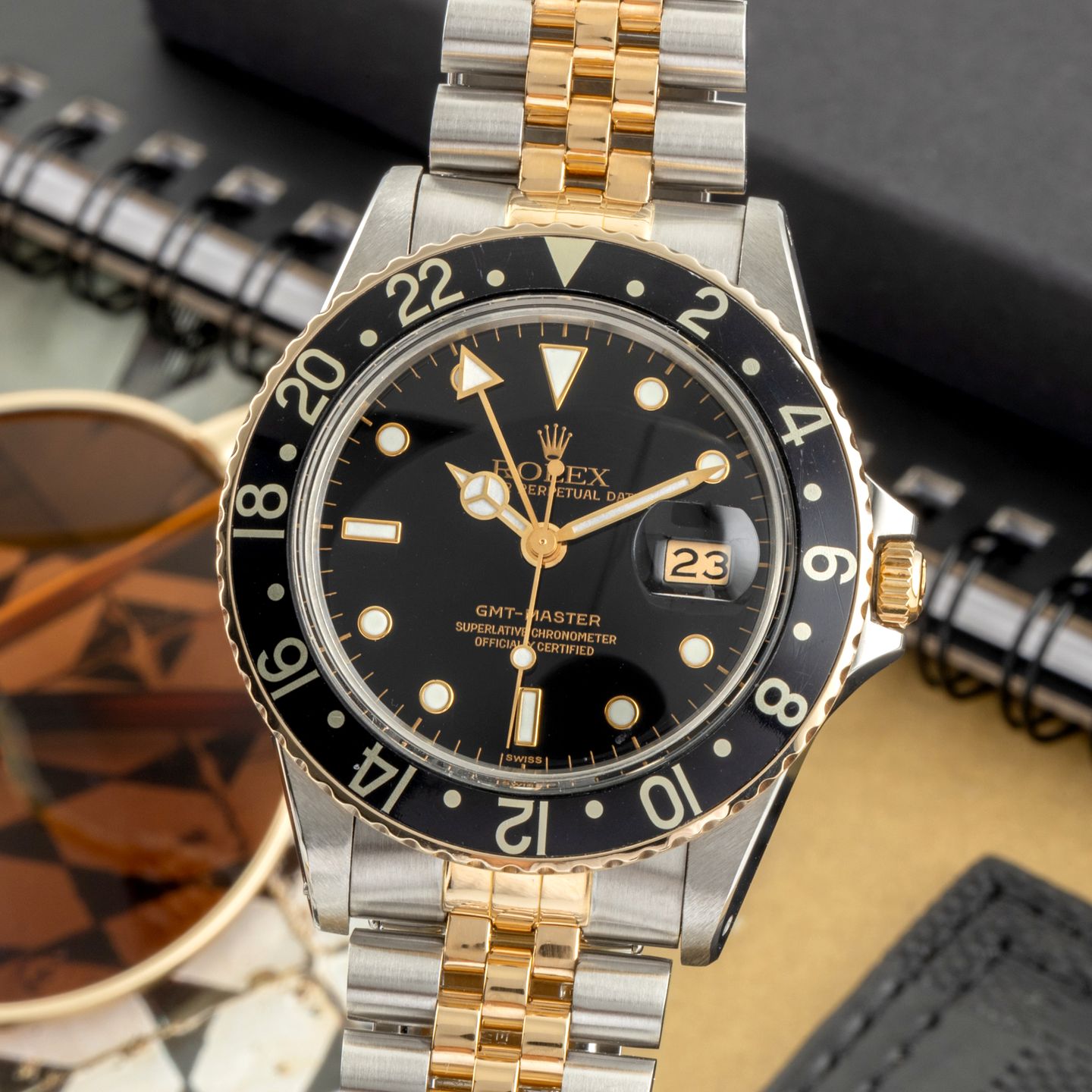 Rolex GMT-Master 16753 (1982) - 40mm Goud/Staal (3/8)