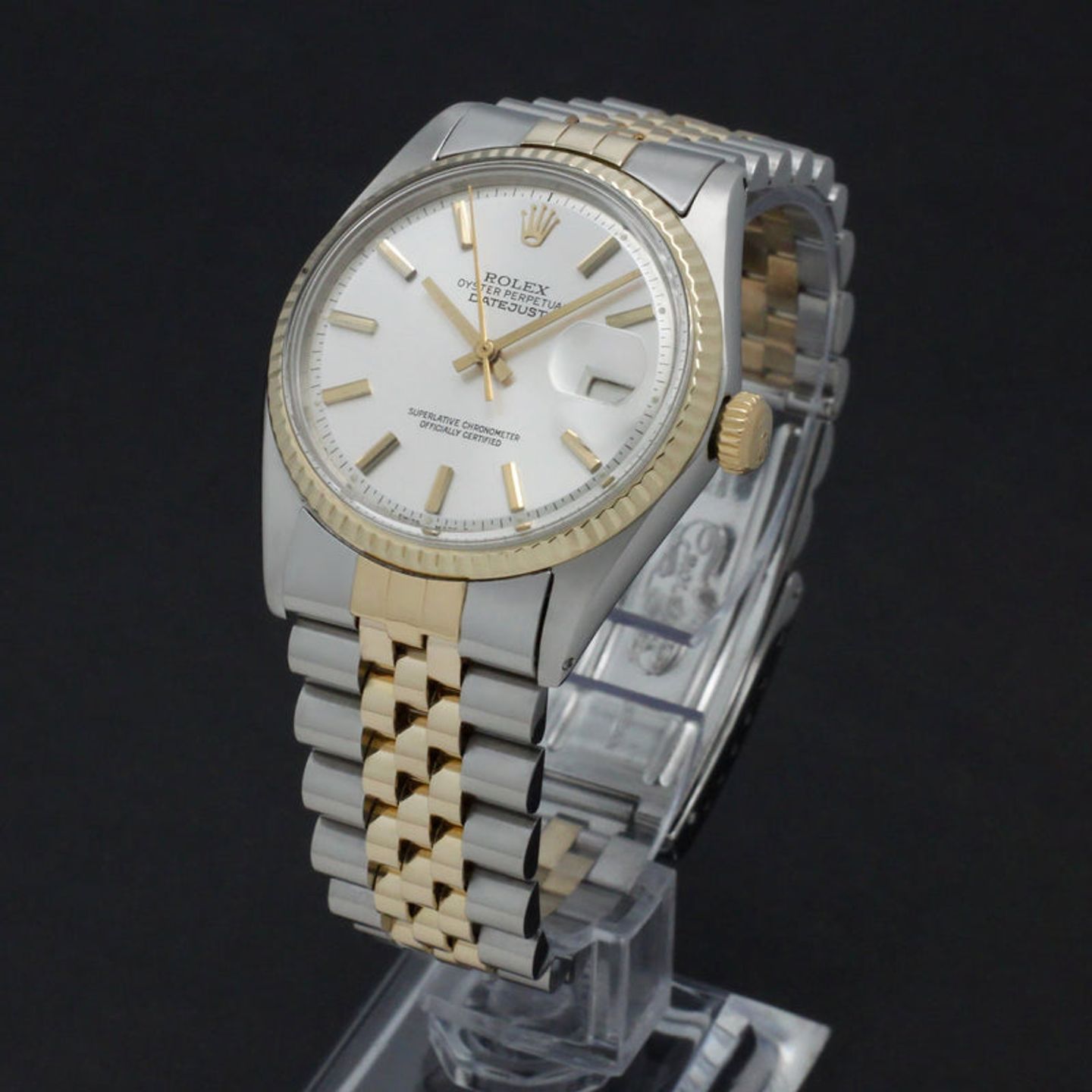 Rolex Datejust 1601 (1974) - Zilver wijzerplaat 36mm Goud/Staal (2/7)