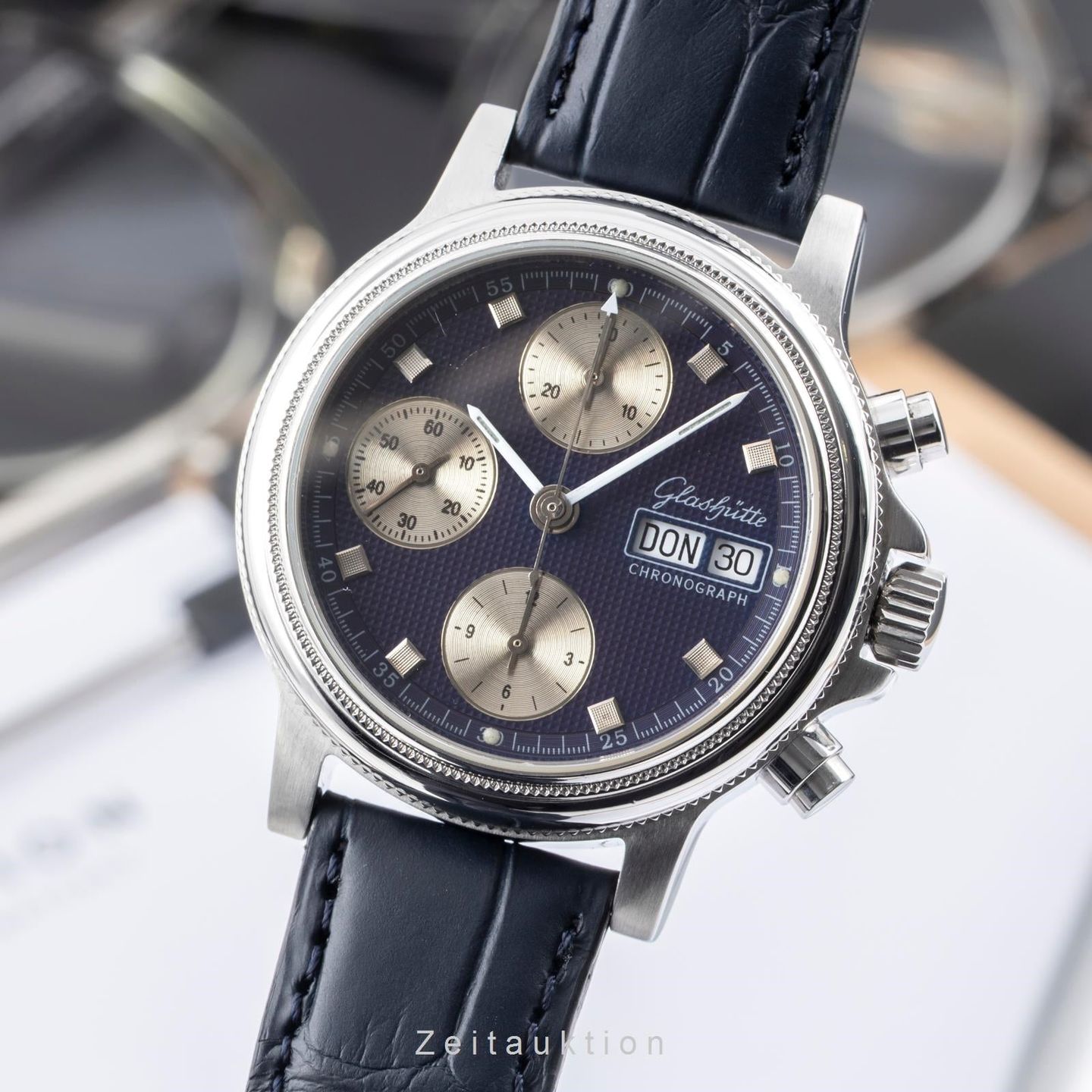 Glashütte Original Unknown unknown (2002) - Blue dial 38 mm Steel case (1/8)