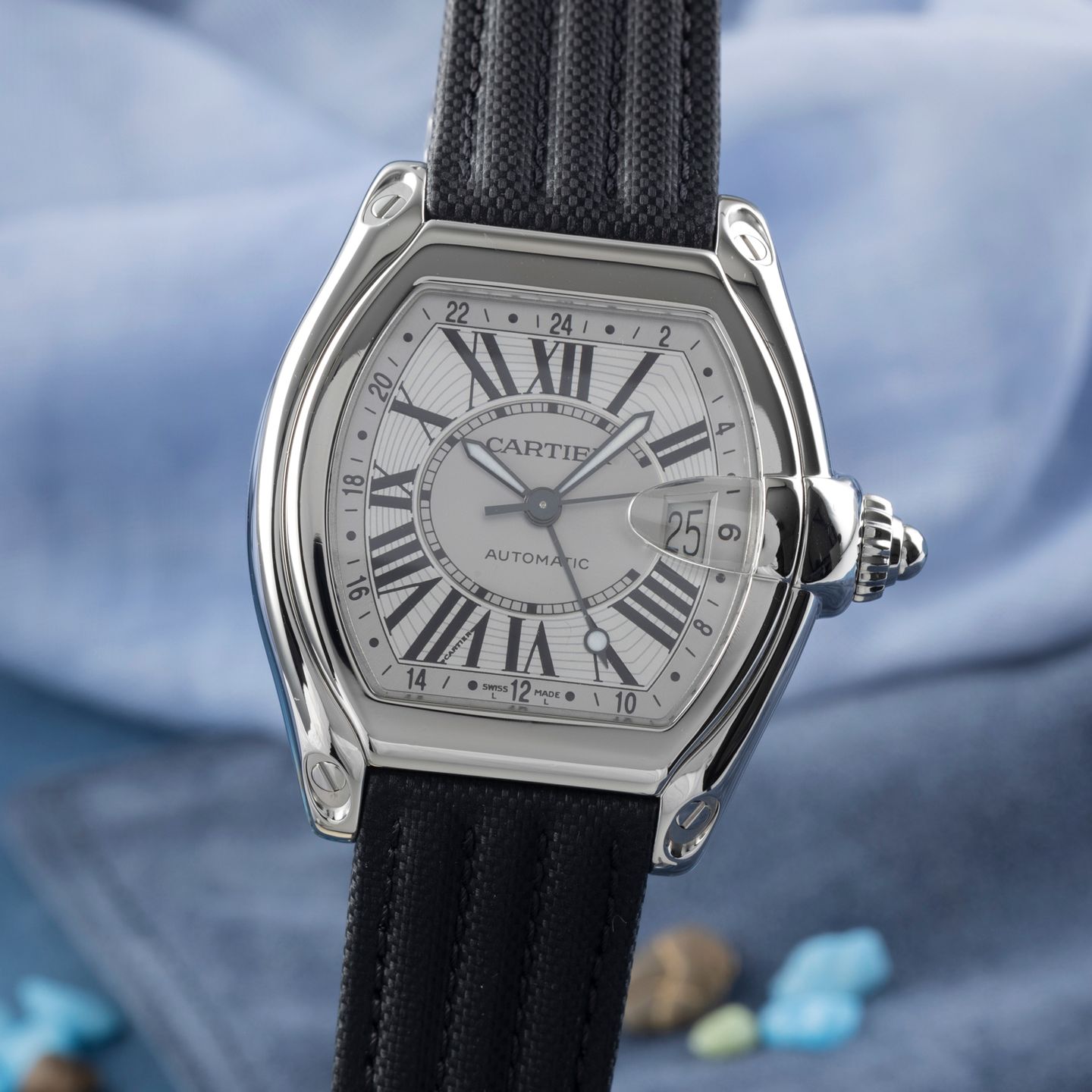 Cartier Roadster W62032X6 (2005) - Silver dial 48 mm Steel case (3/8)