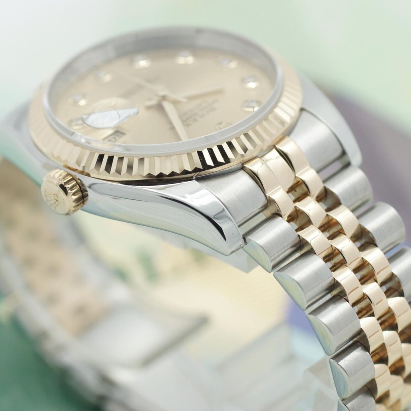Rolex Datejust 36 116233 (2006) - Champagne wijzerplaat 36mm Goud/Staal (7/8)