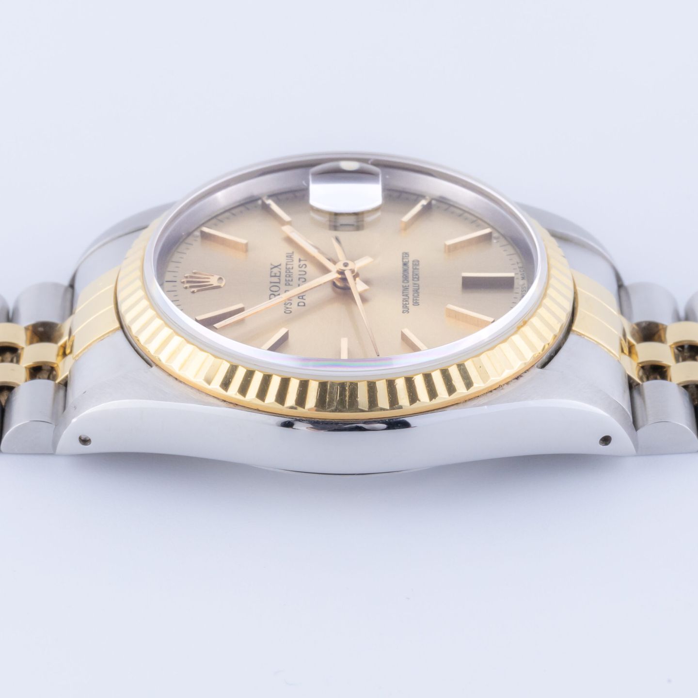 Rolex Datejust 36 16233 (1990) - Champagne dial 36 mm Gold/Steel case (4/5)