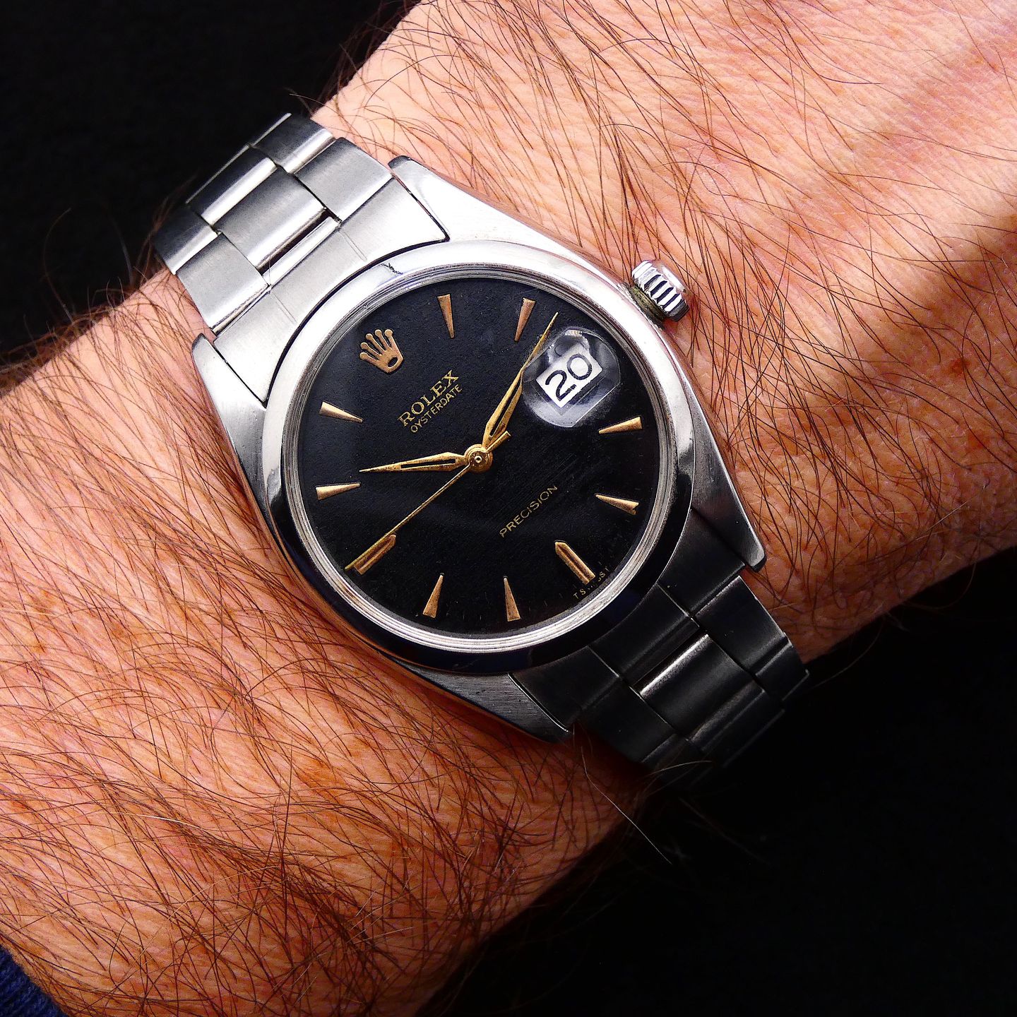 Rolex Oyster Precision 6494 (1960) - Black dial 34 mm Steel case (4/4)