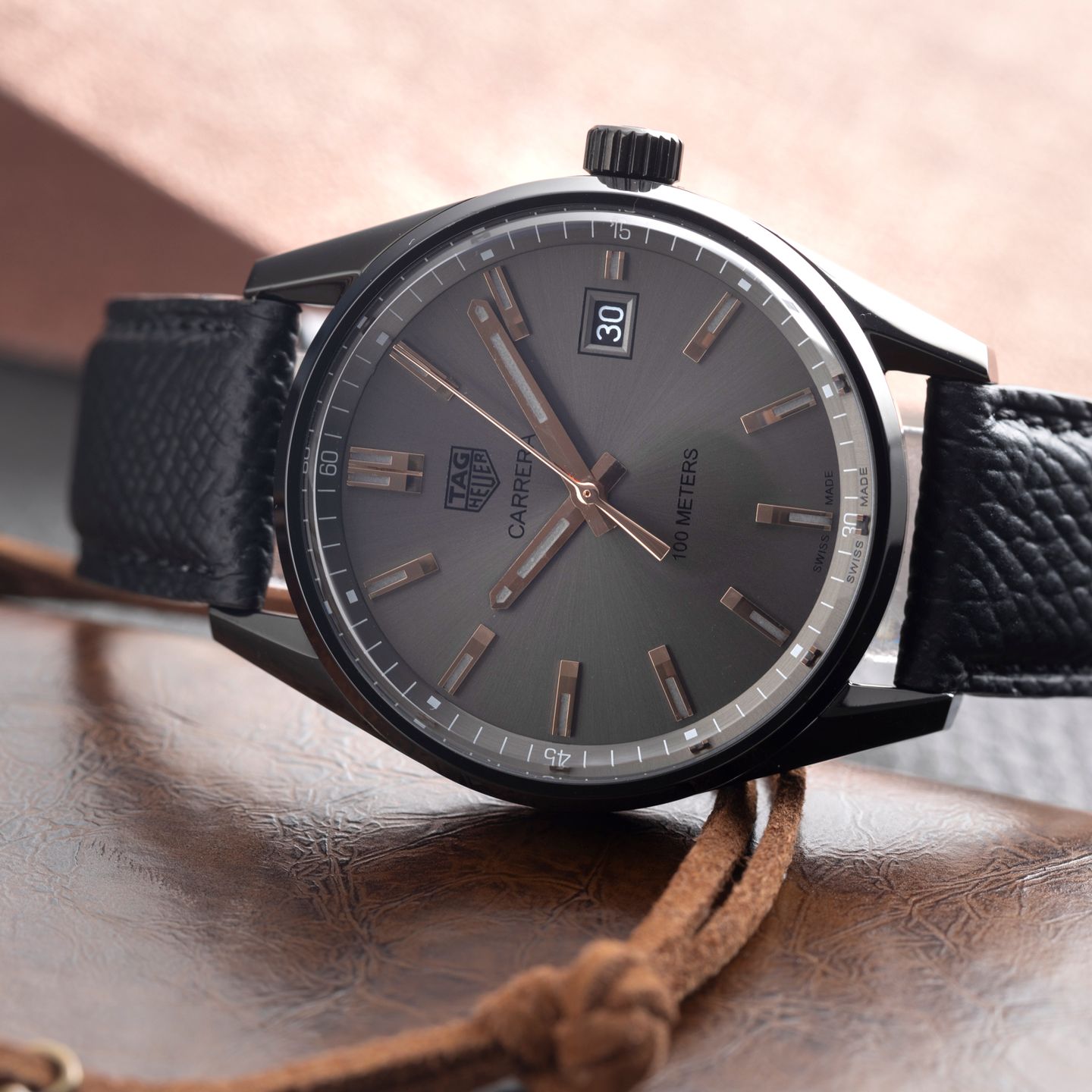 TAG Heuer Carrera Lady WAR1113.FC6392 (Unknown (random serial)) - Black dial 39 mm Steel case (2/8)