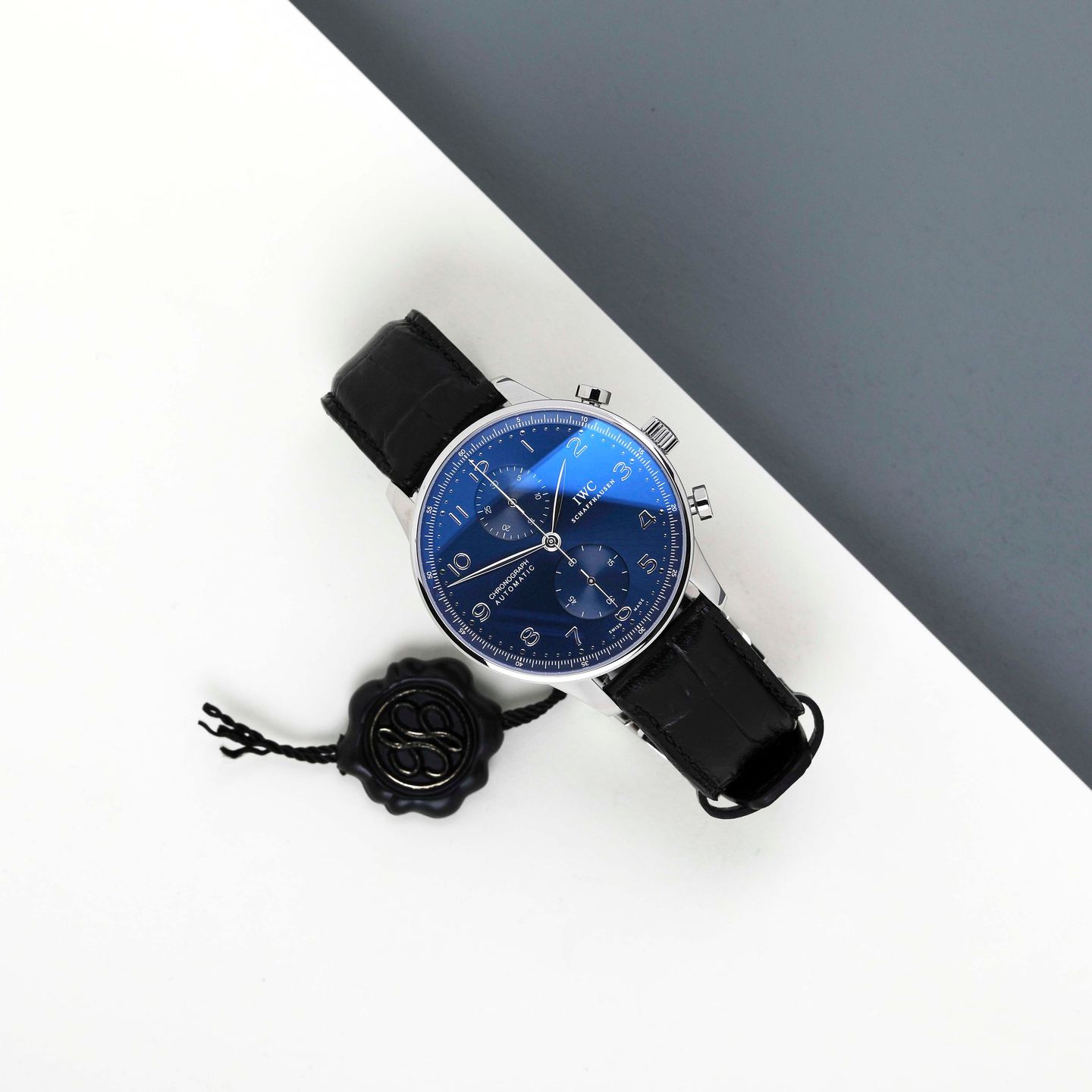 IWC Portuguese Chronograph IW371491 (2018) - Blue dial 41 mm Steel case (2/8)