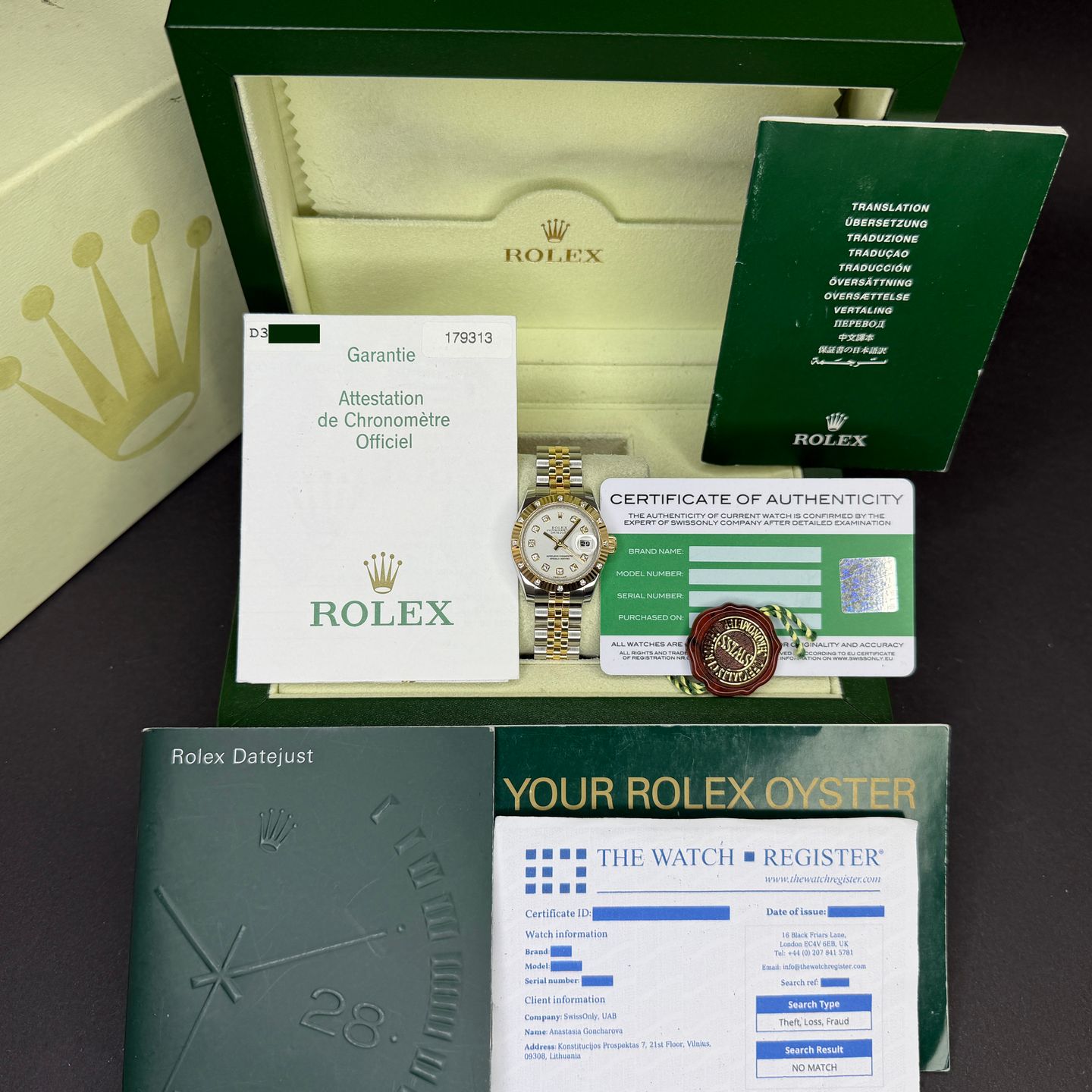 Rolex Lady-Datejust 179313 (2006) - Silver dial 26 mm Gold/Steel case (3/8)
