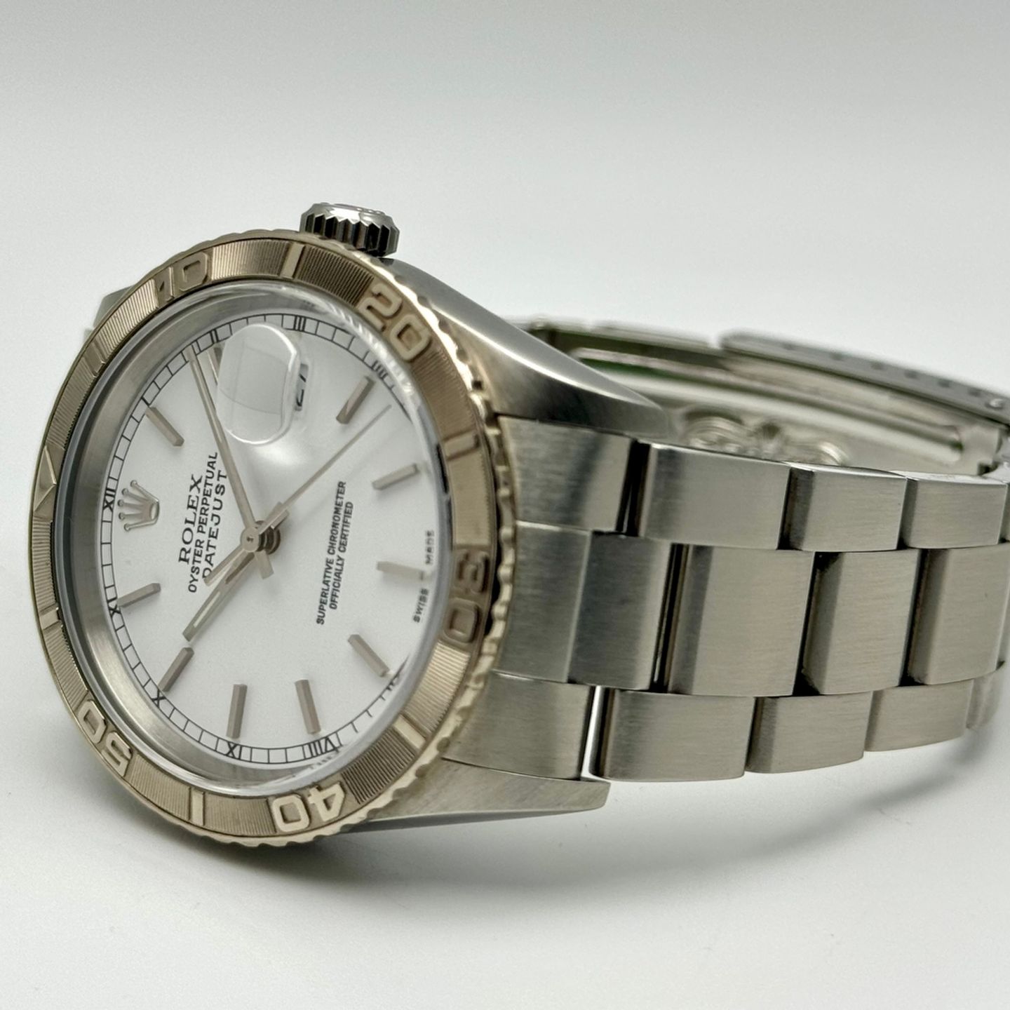 Rolex Datejust Turn-O-Graph 16264 (2007) - Wit wijzerplaat 36mm Staal (10/10)