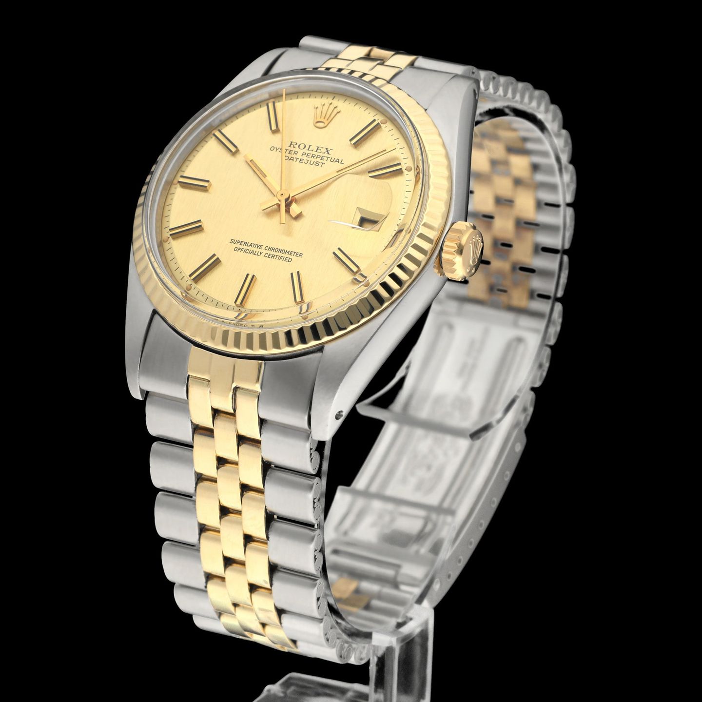 Rolex Datejust 1601 (1973) - Champagne dial 36 mm Gold/Steel case (4/8)