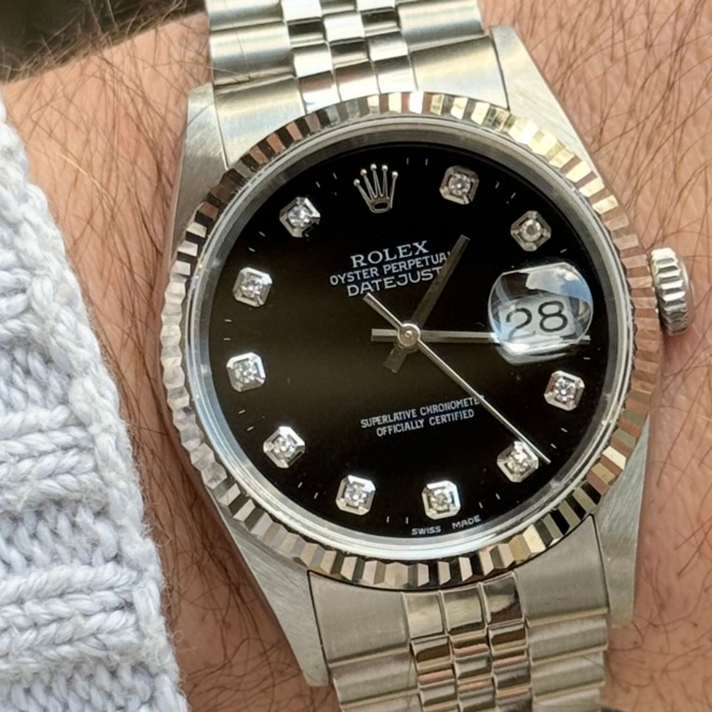 Rolex Datejust 36 16234 (2002) - Black dial 36 mm Steel case (8/8)