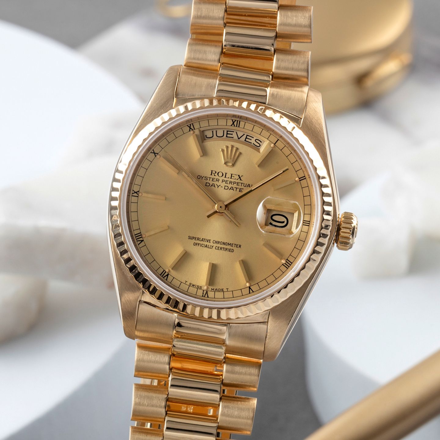 Rolex Day-Date 36 18038 (1978) - 36mm Geelgoud (3/8)