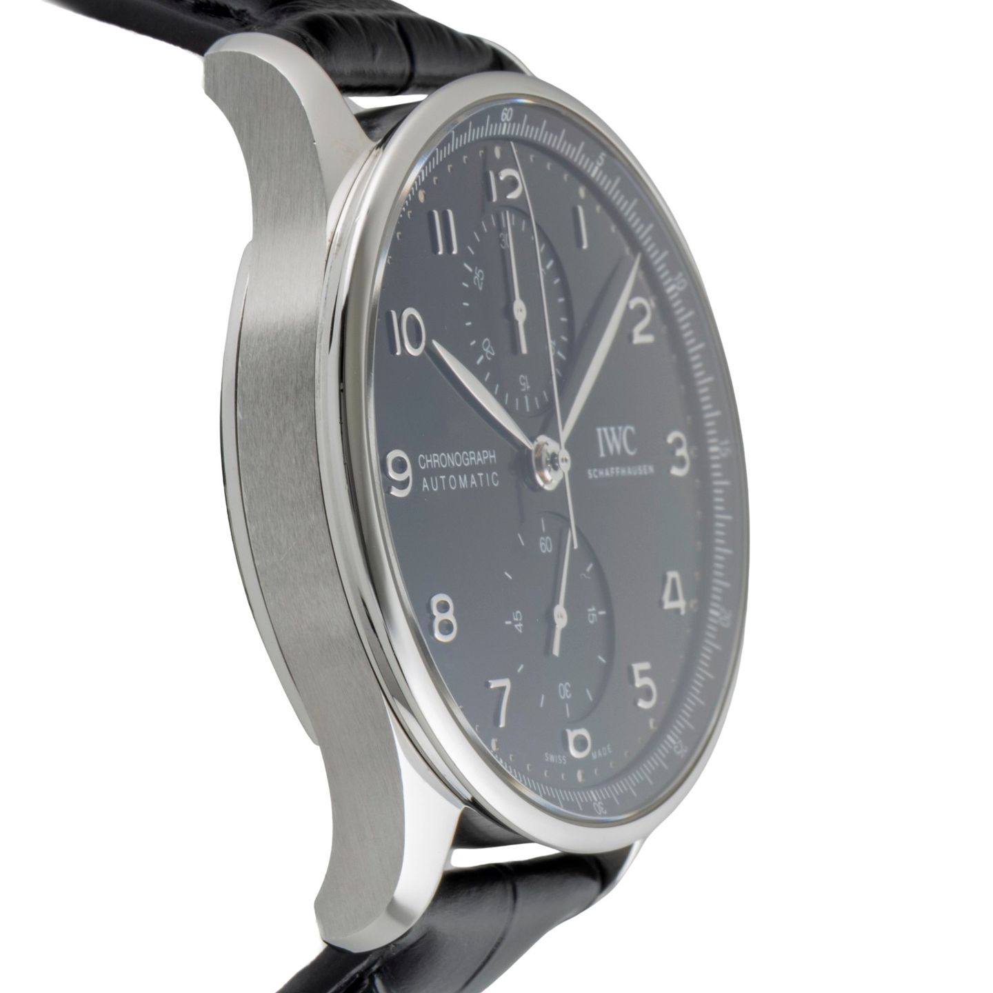IWC Portuguese Chronograph IW371609 (Unknown (random serial)) - Black dial 41 mm Steel case (7/8)