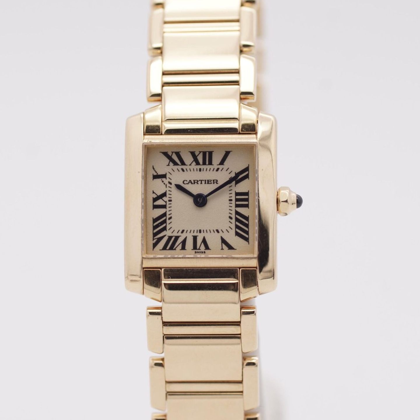Cartier Tank Française 1820 (1996) - White dial 20 mm Yellow Gold case (3/8)
