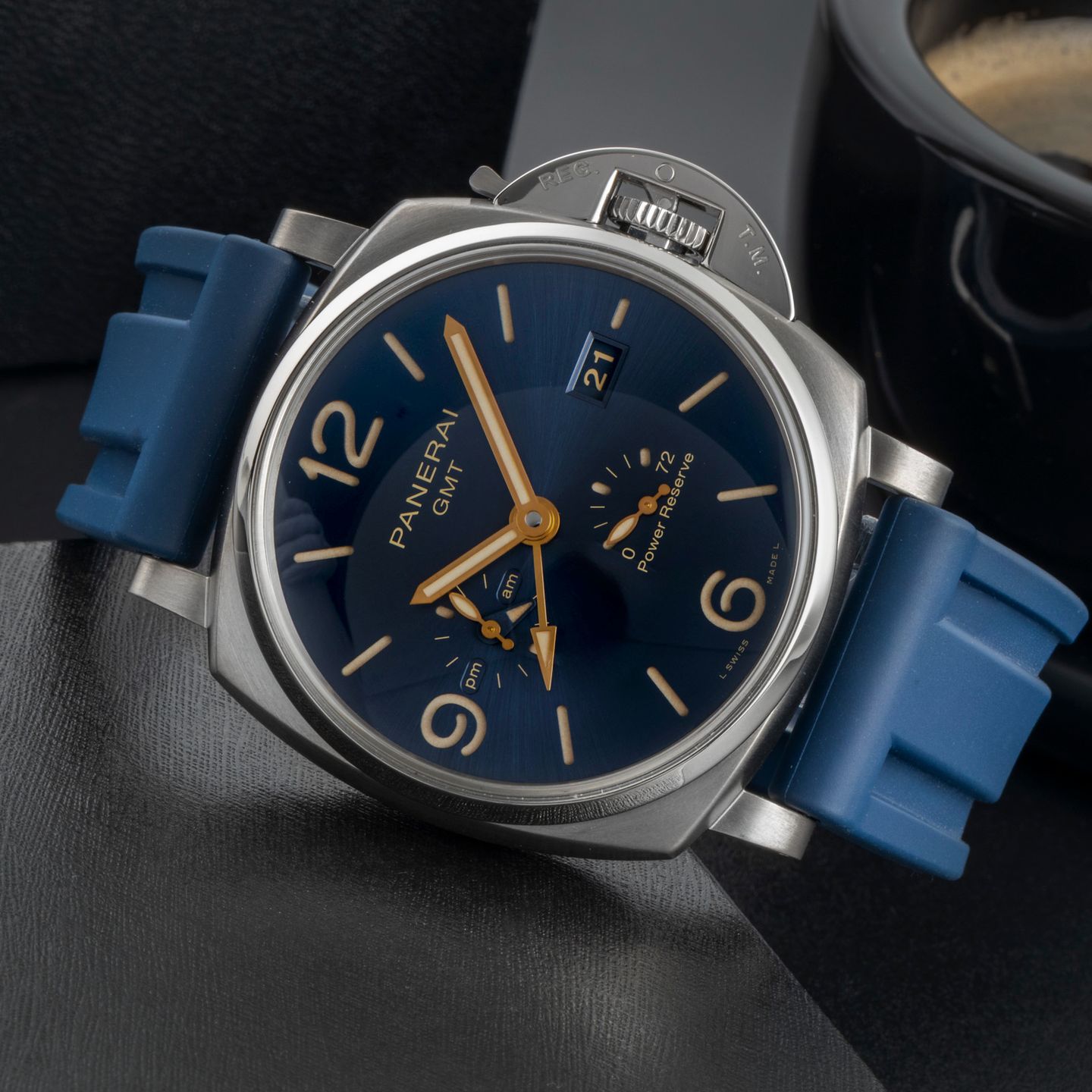 Panerai Luminor Due PAM00964 (Unknown (random serial)) - Blue dial 45 mm Titanium case (2/8)
