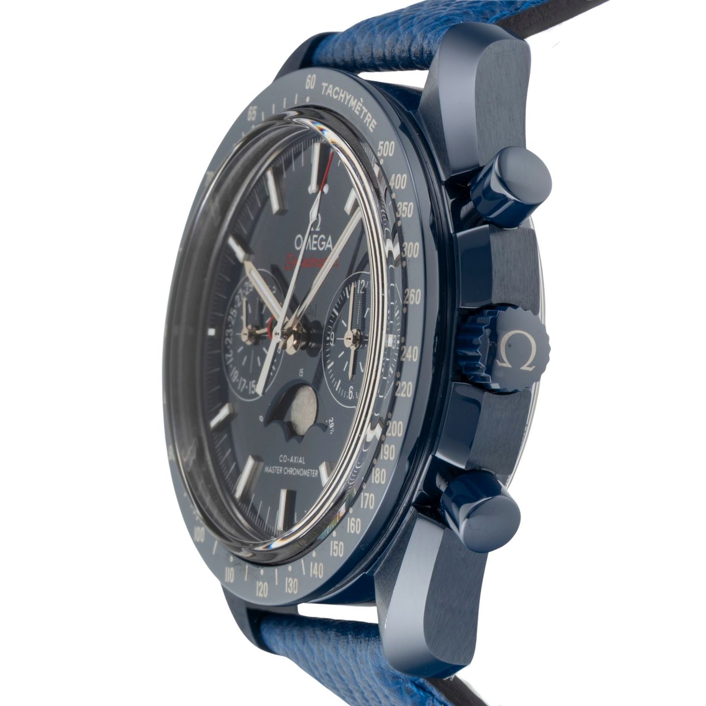 Omega Speedmaster Moonphase 304.93.44.52.03.001 (Unknown (random serial)) - Blue dial 44 mm Ceramic case (6/8)