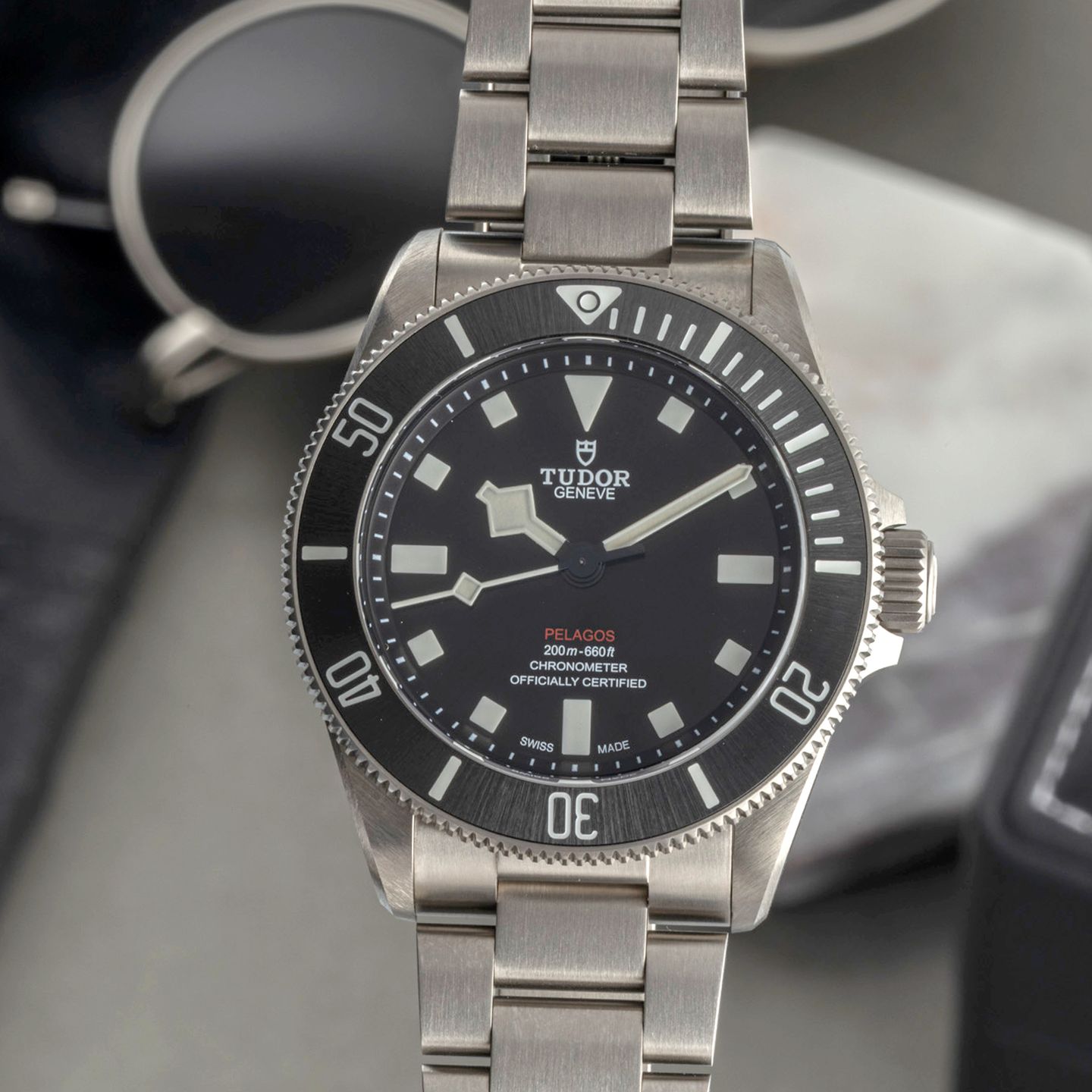 Tudor Pelagos 25407N (Onbekend (willekeurig serienummer)) - Zwart wijzerplaat 39mm Titanium (3/8)