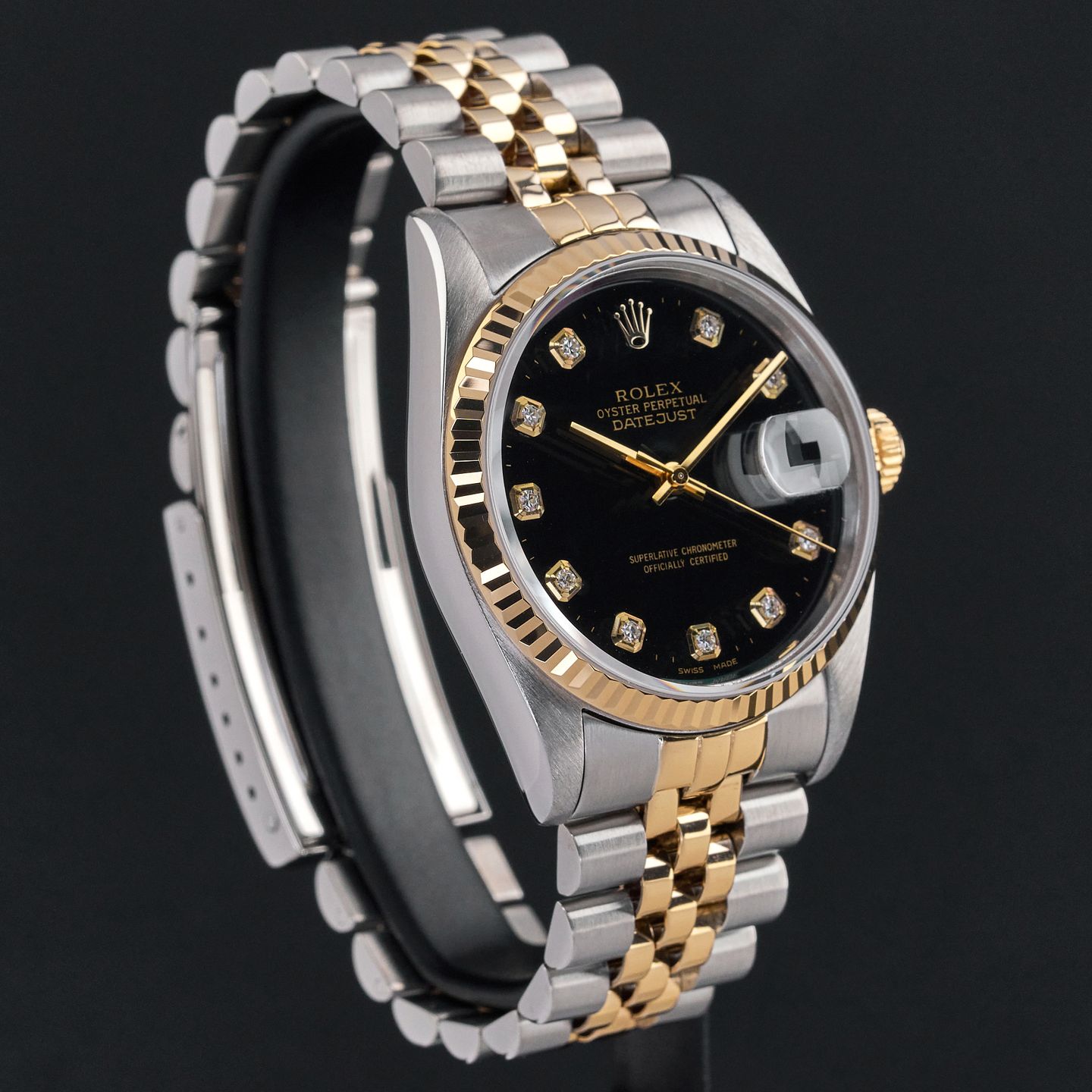 Rolex Datejust 36 16233 (1995) - Black dial 36 mm Gold/Steel case (5/8)