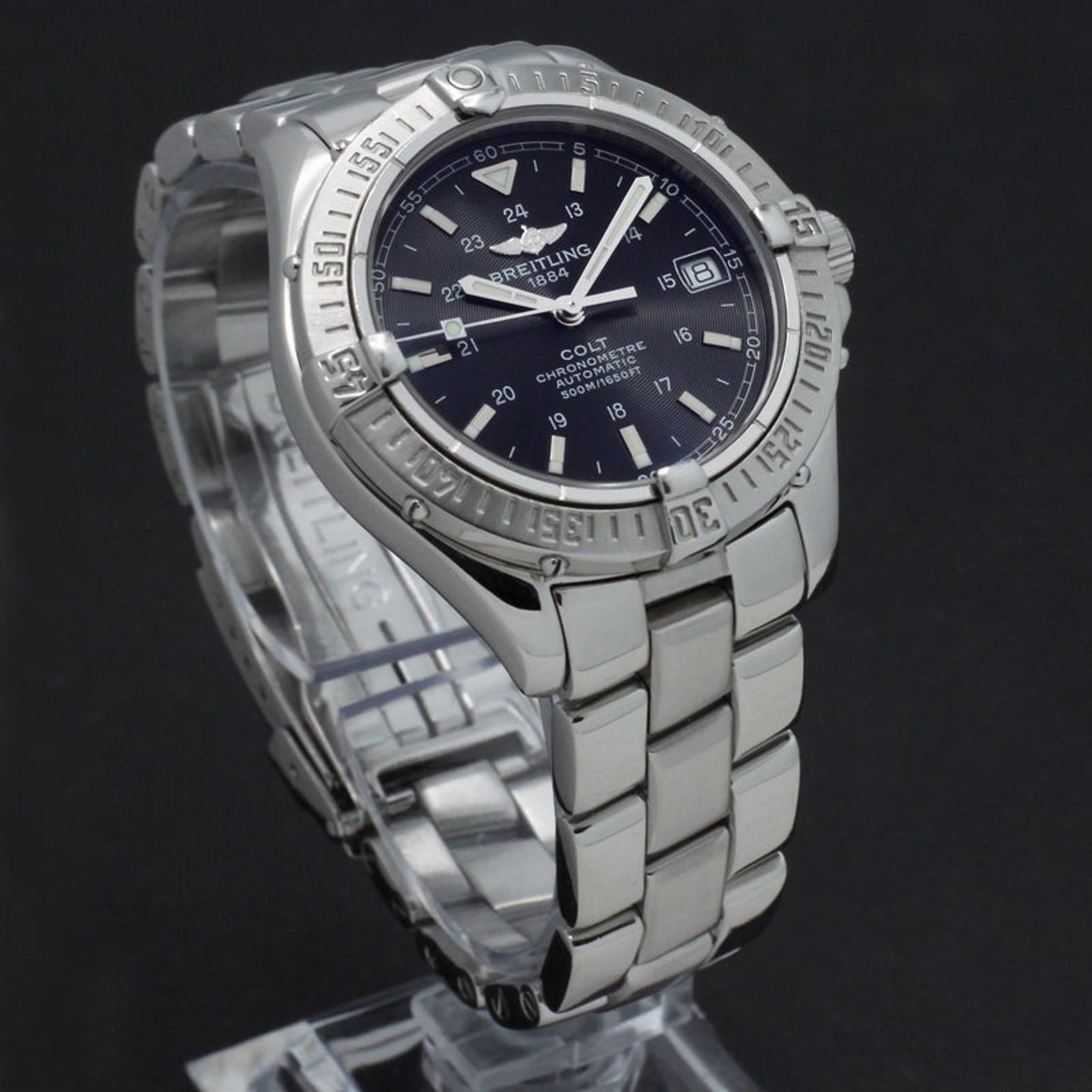 Breitling Colt Automatic A17350 (2005) - Zwart wijzerplaat 38mm Staal (6/7)