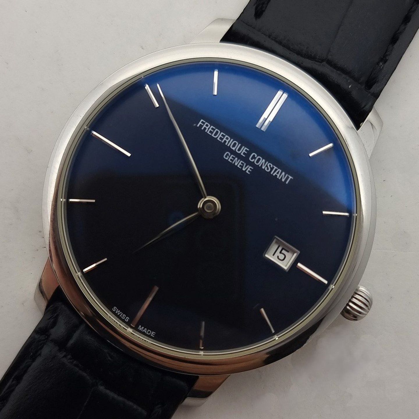 Frederique Constant Slimline Automatic FC-306G4S6 (2025) - Zwart wijzerplaat 40mm Staal (1/8)