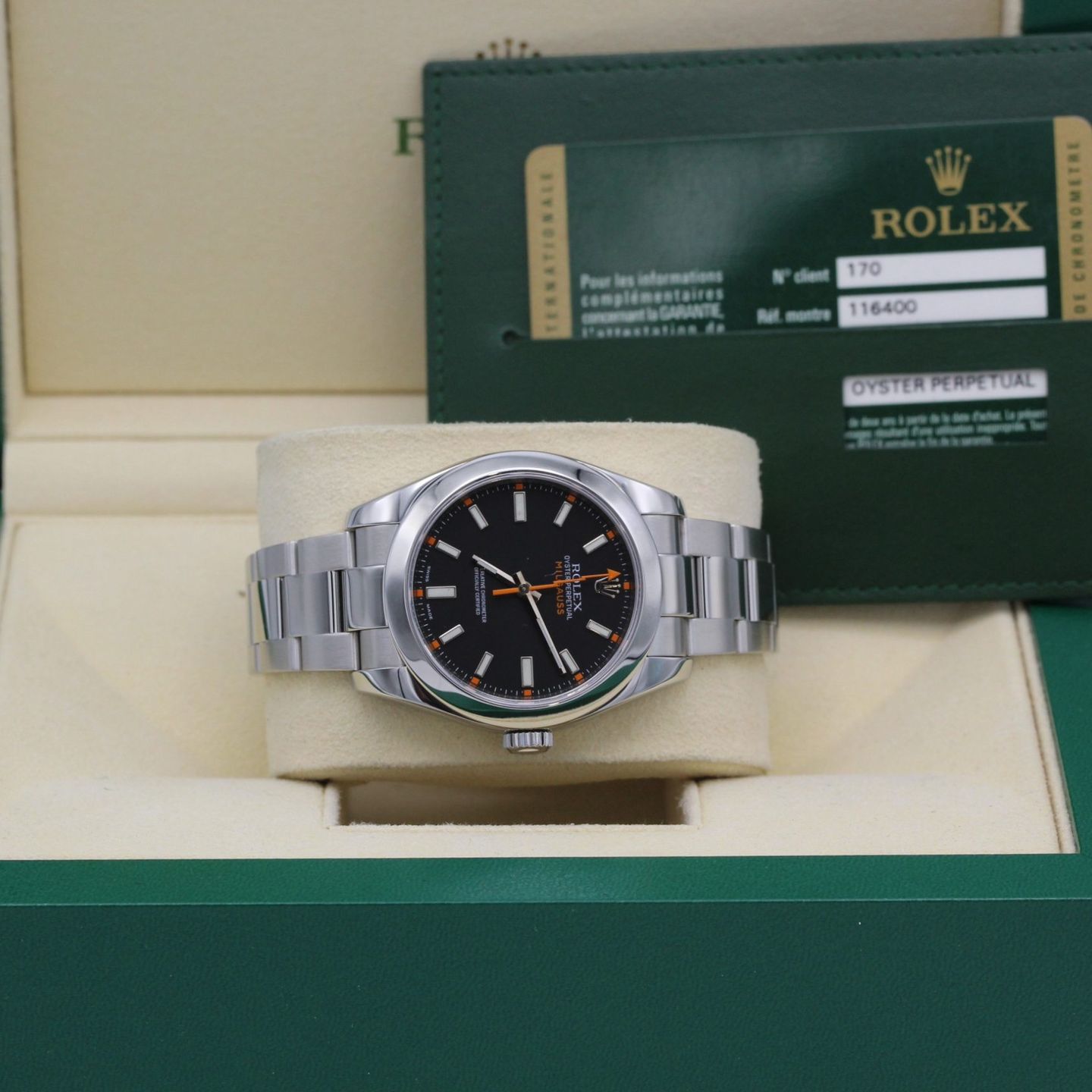 Rolex Milgauss 116400 (2014) - Black dial 40 mm Steel case (2/8)