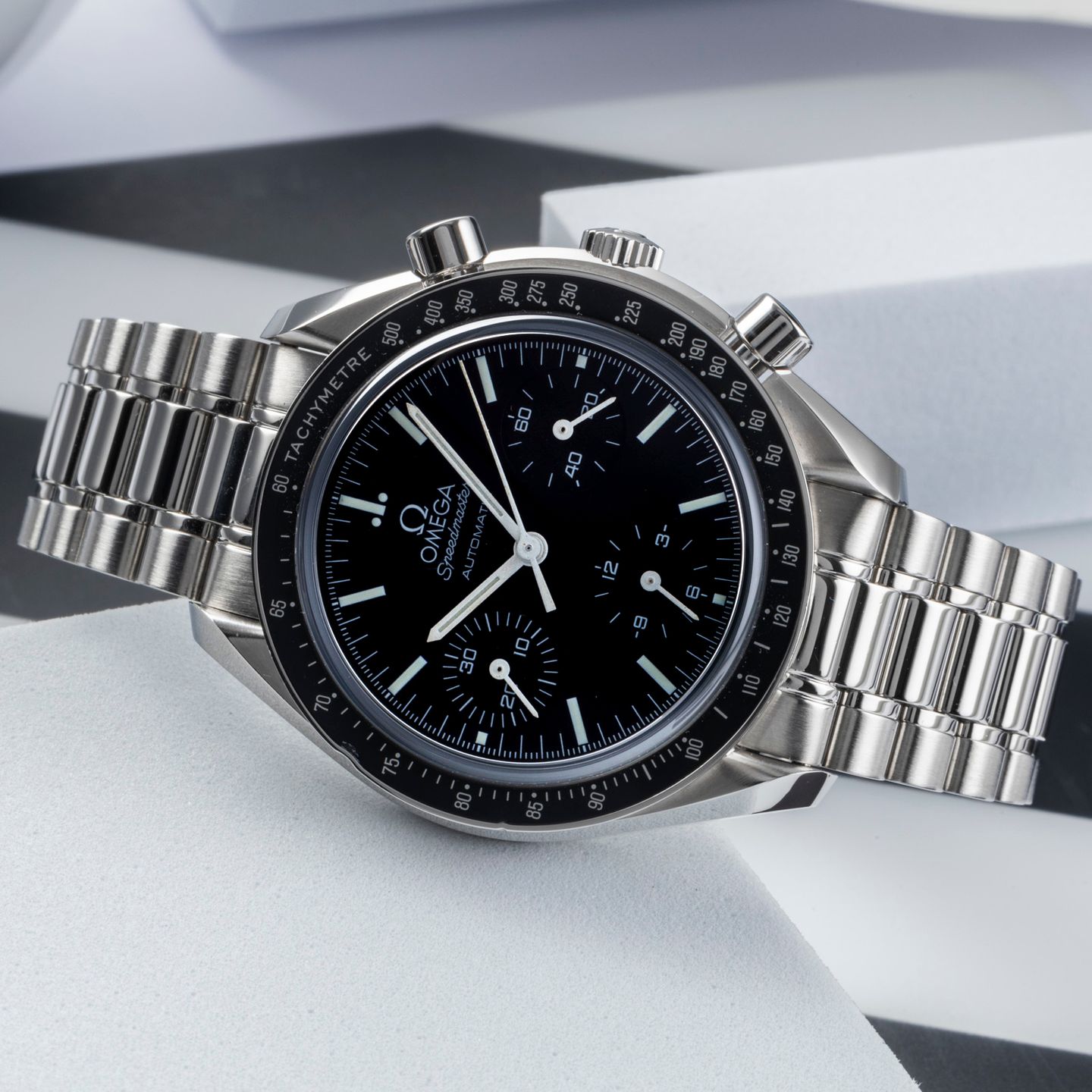 Omega Speedmaster Reduced 3539.50.00 (2009) - Black dial 39 mm Steel case (2/8)