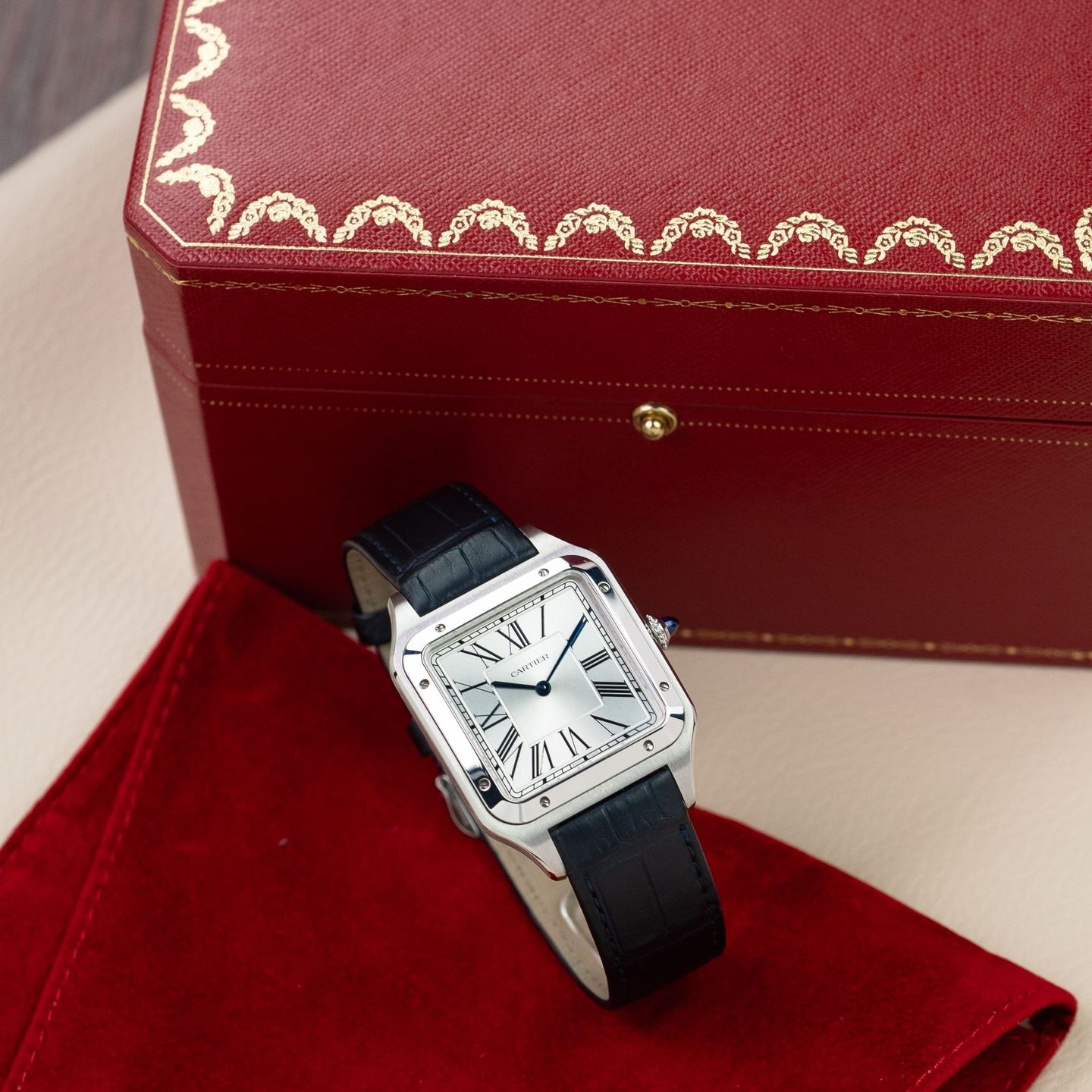 Cartier Santos Dumont WSSA0032 (2023) - Zilver wijzerplaat 47mm Staal (3/6)