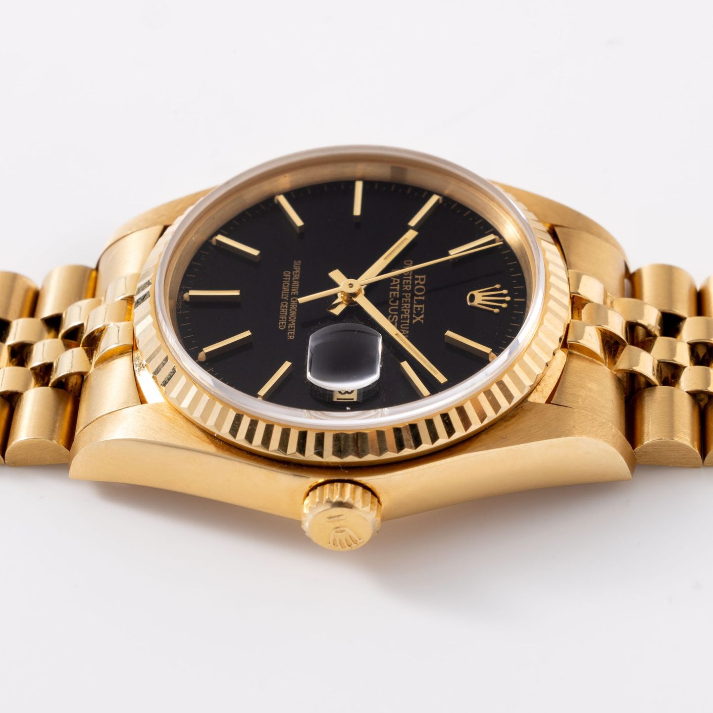 Rolex Datejust 36 16018 (1981) - Black dial 36 mm Yellow Gold case (8/8)