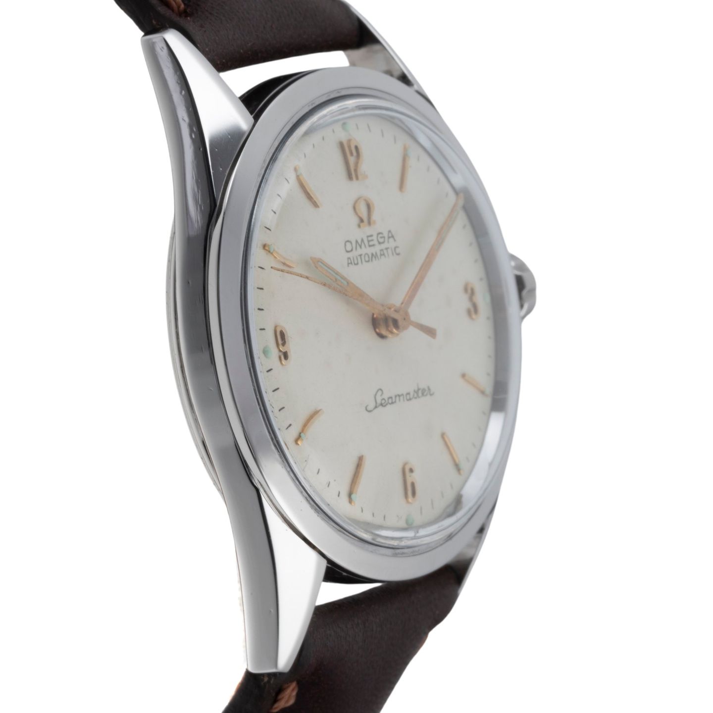 Omega Seamaster 2802 (1955) - Goud wijzerplaat 34mm Staal (7/8)