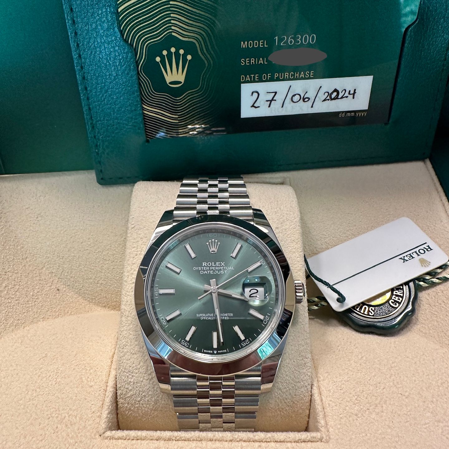 Rolex Datejust 41 126300 (2024) - Green dial 41 mm Steel case (8/8)