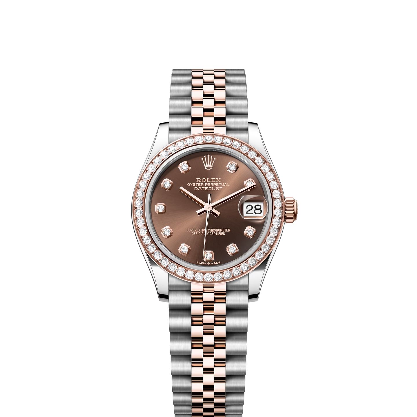 Rolex Datejust 31 278381RBR (2024) - Bruin wijzerplaat 31mm Staal (1/8)