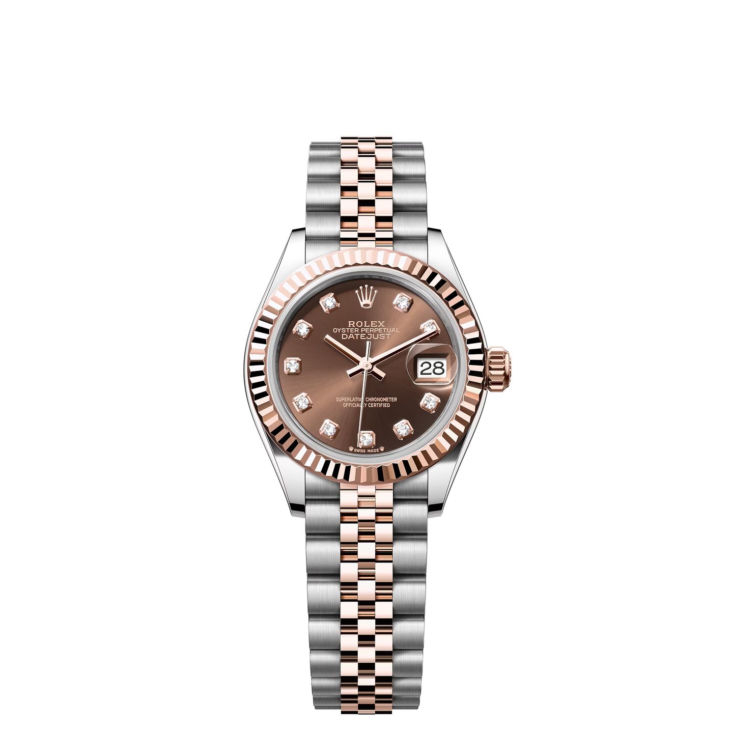 Rolex Lady-Datejust 279171 (2024) - Bruin wijzerplaat 28mm Staal (1/1)