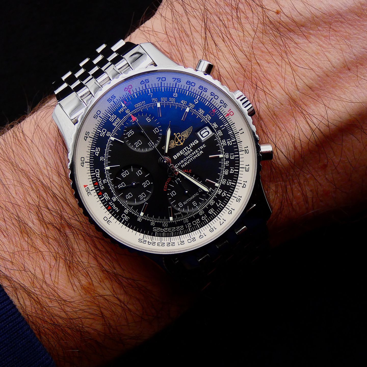 Breitling Navitimer Heritage A13324121B1A1 (Unknown (random serial)) - Black dial 41 mm Steel case (4/4)