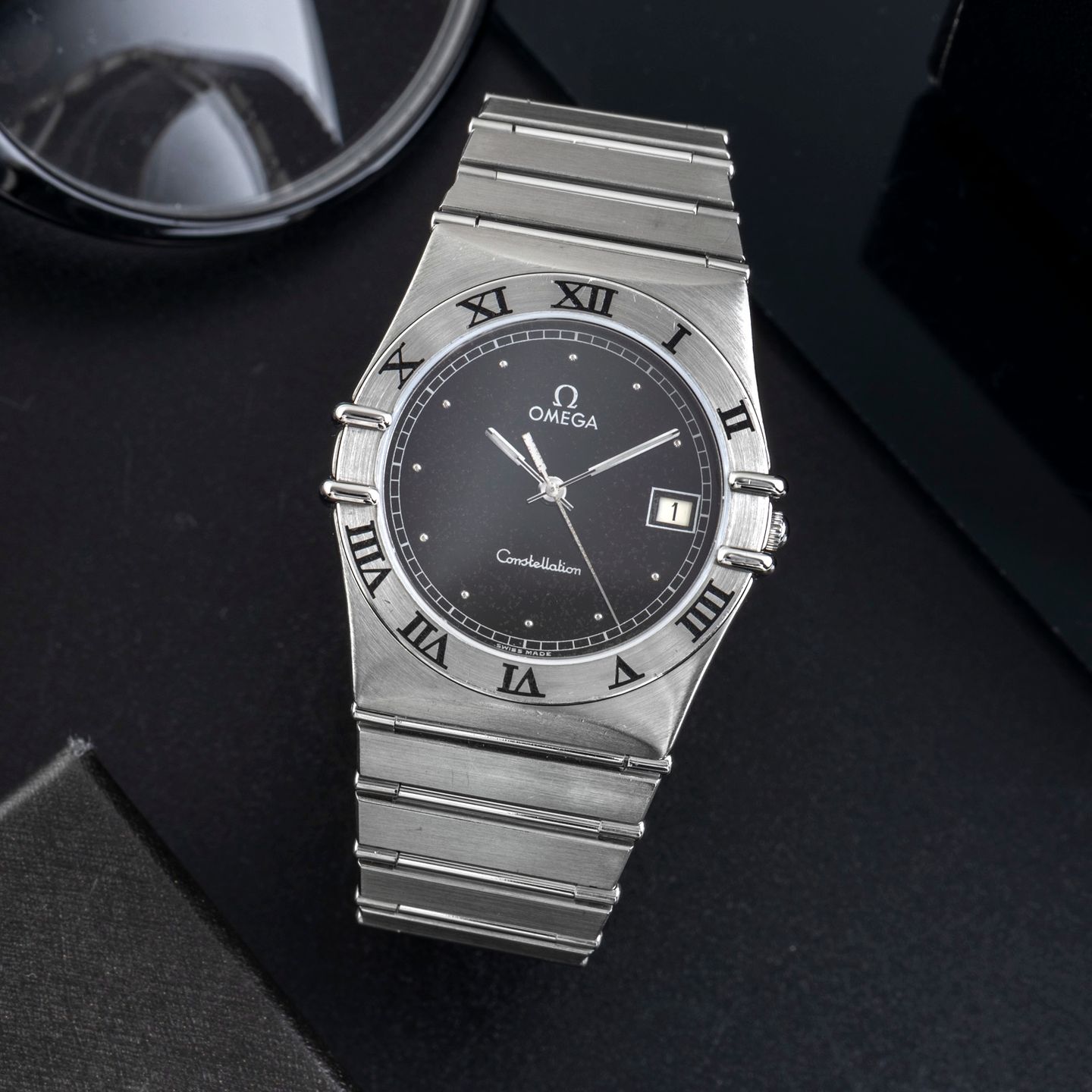 Omega Constellation 396.1070 (1986) - Zwart wijzerplaat 32mm Staal (1/8)