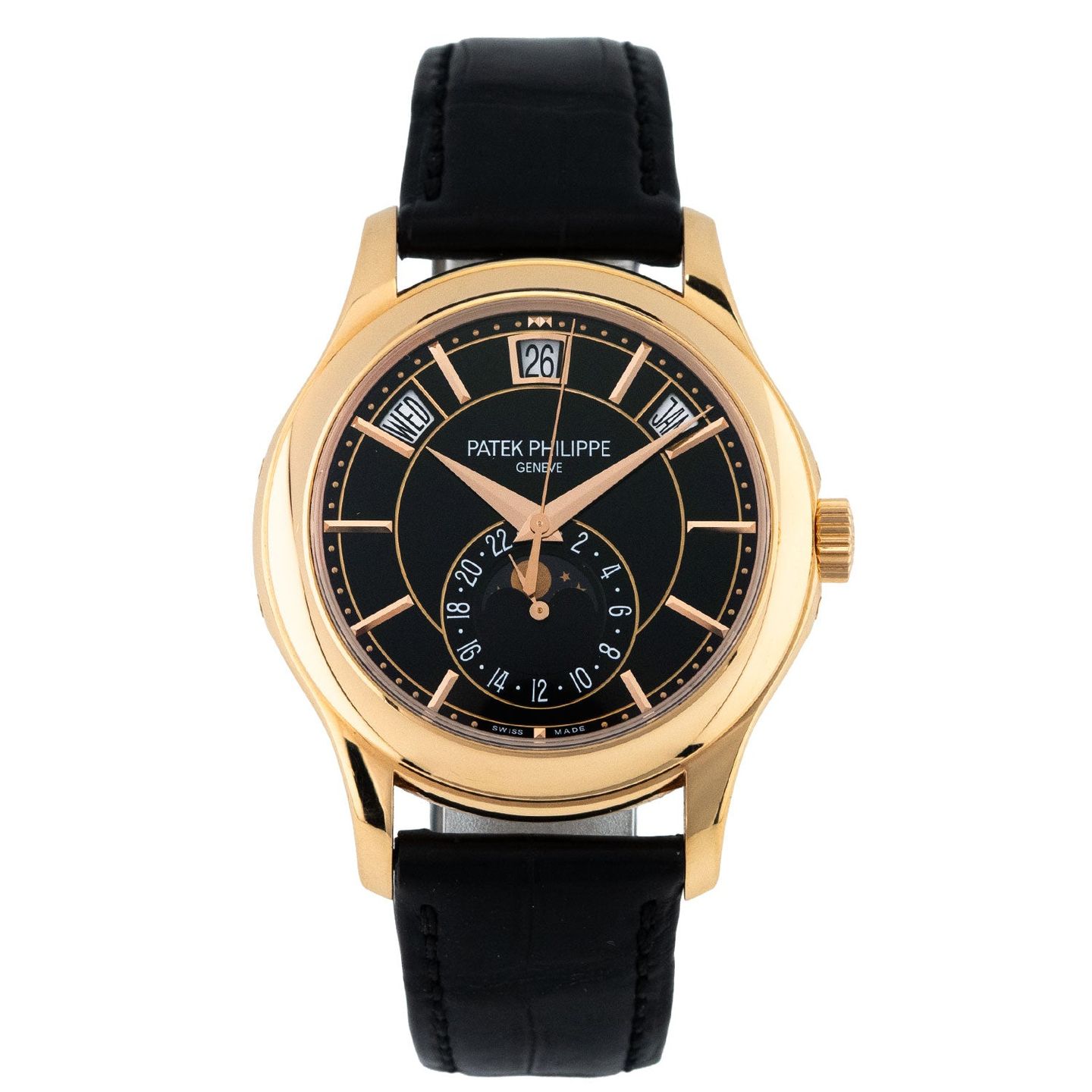 Patek Philippe Annual Calendar 5205R-010 (Unknown (random serial)) - Black dial 40 mm Rose Gold case (1/8)