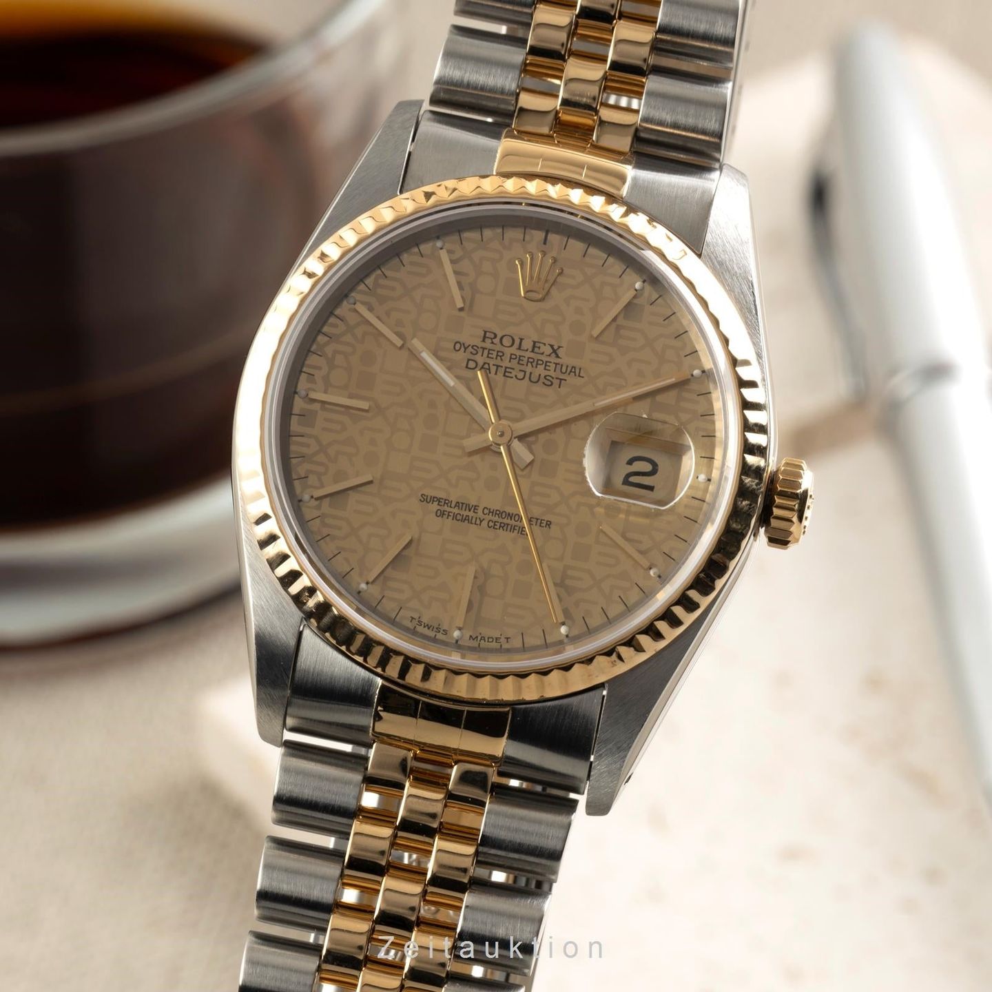Rolex Datejust 36 16233 (1992) - Goud wijzerplaat 36mm Goud/Staal (1/8)