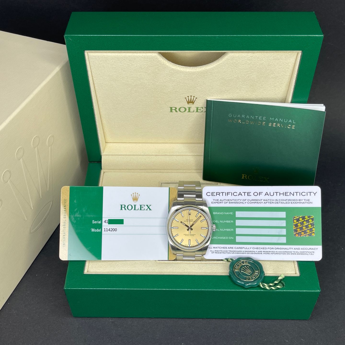 Rolex Oyster Perpetual 34 114200 (2018) - Bronze dial 34 mm Steel case (2/8)