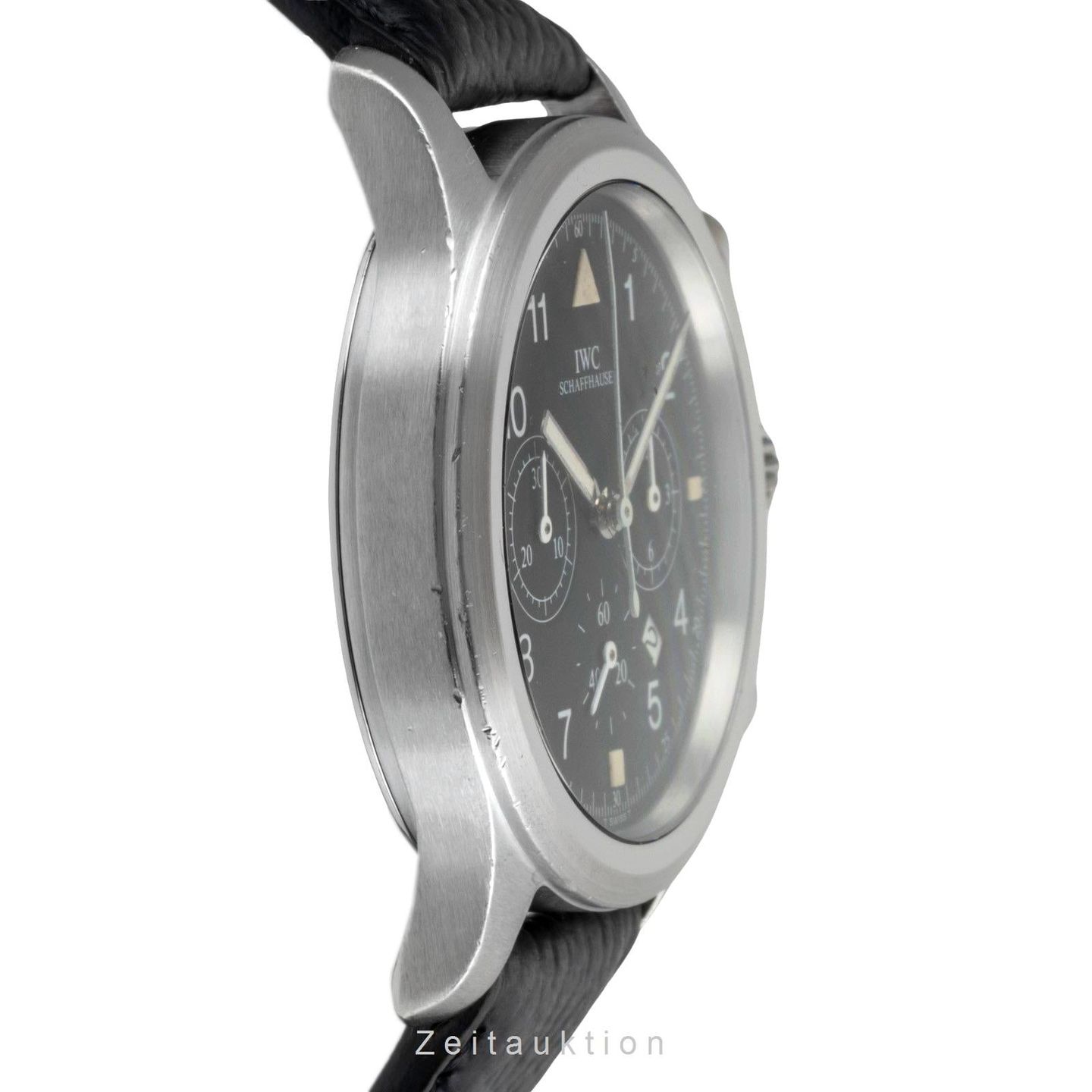 IWC Pilot Chronograph IW374101 (1995) - Zwart wijzerplaat 36mm Staal (6/8)