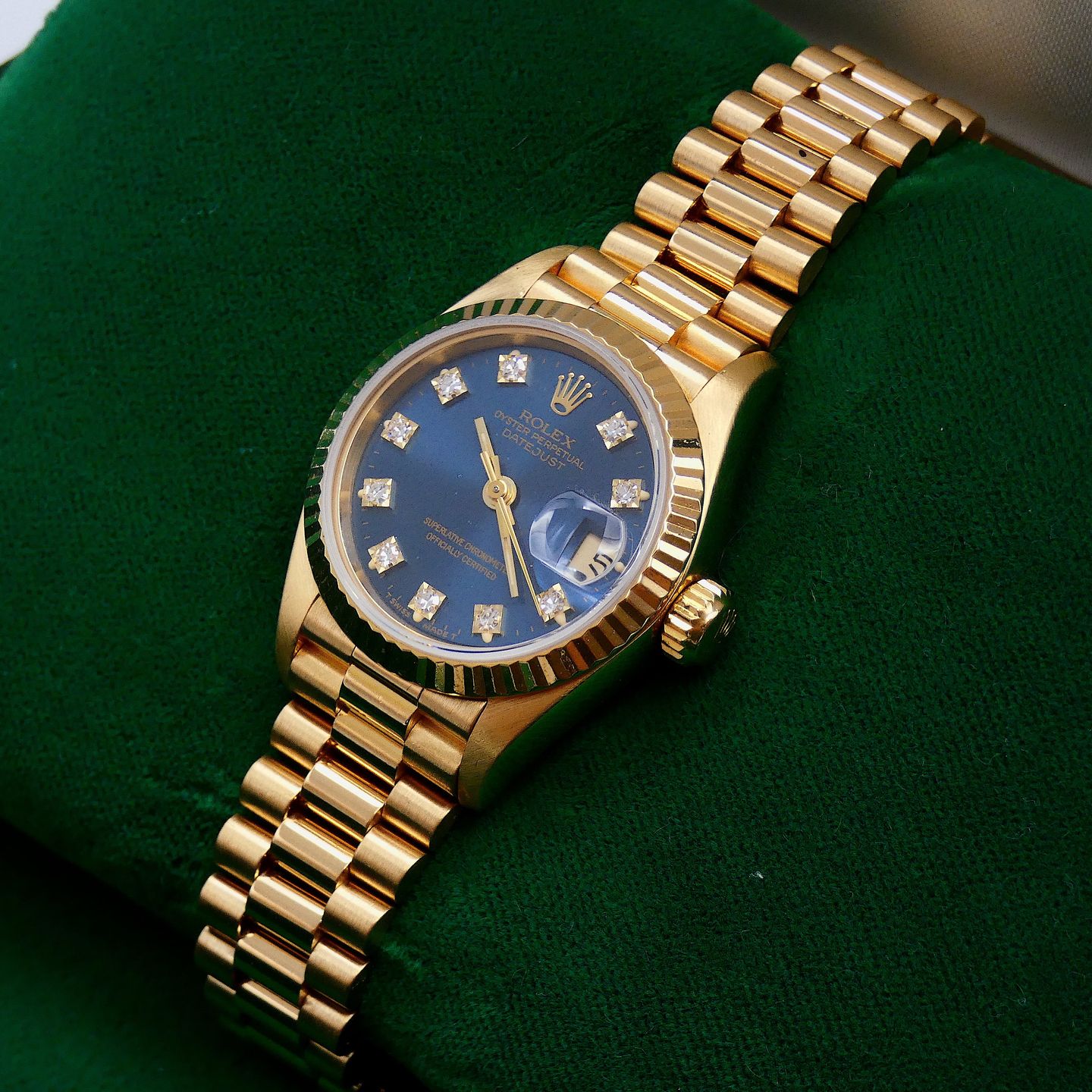 Rolex Lady-Datejust 79178 (1990) - Champagne dial 26 mm Yellow Gold case (3/4)