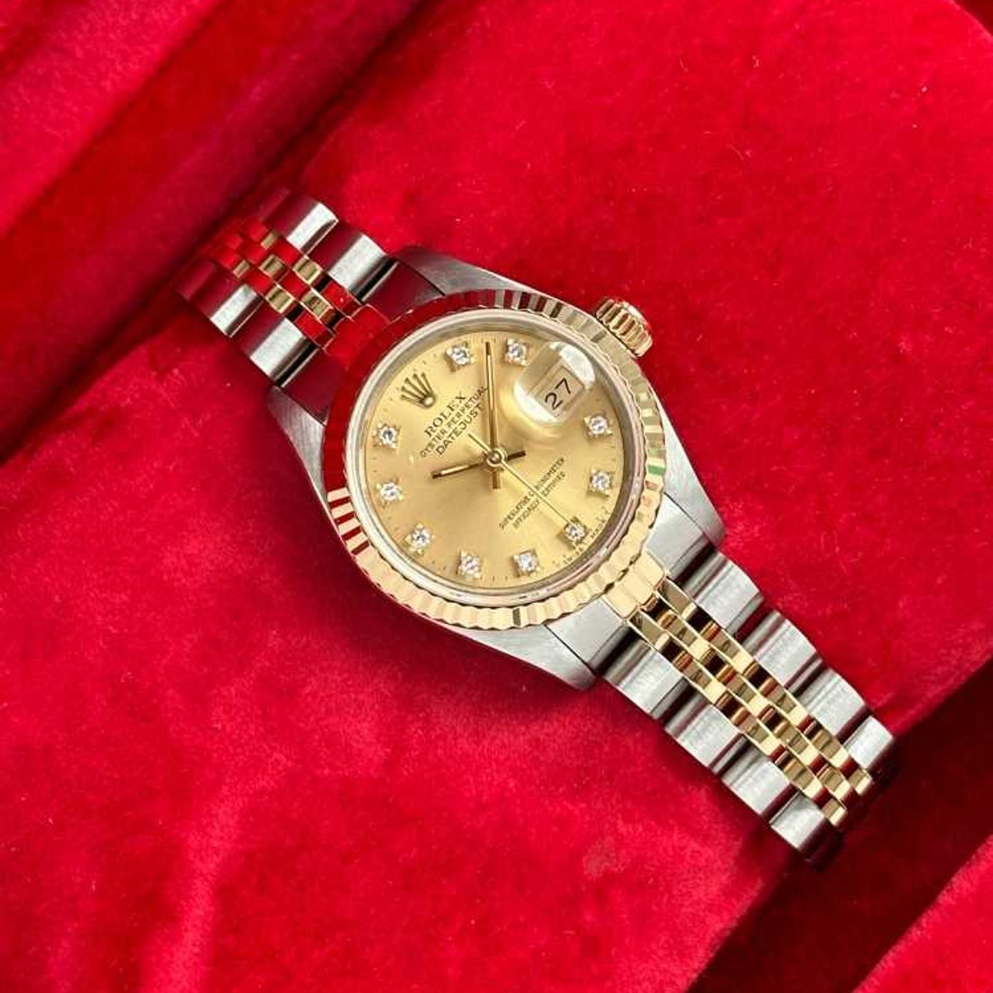 Rolex Lady-Datejust 69173G (1989) - Gold dial 26 mm Gold/Steel case (2/8)