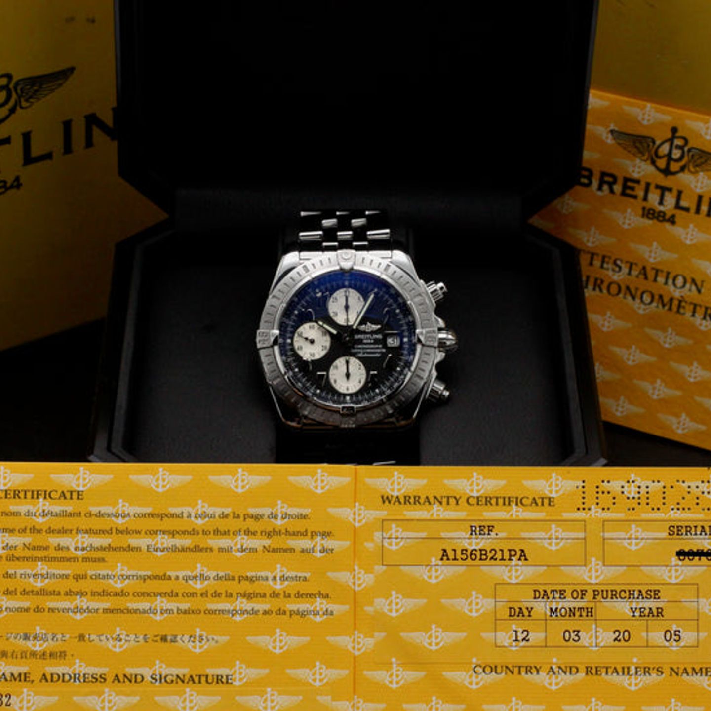 Breitling Chronomat Evolution A13356 (2005) - Zwart wijzerplaat 44mm Staal (3/7)