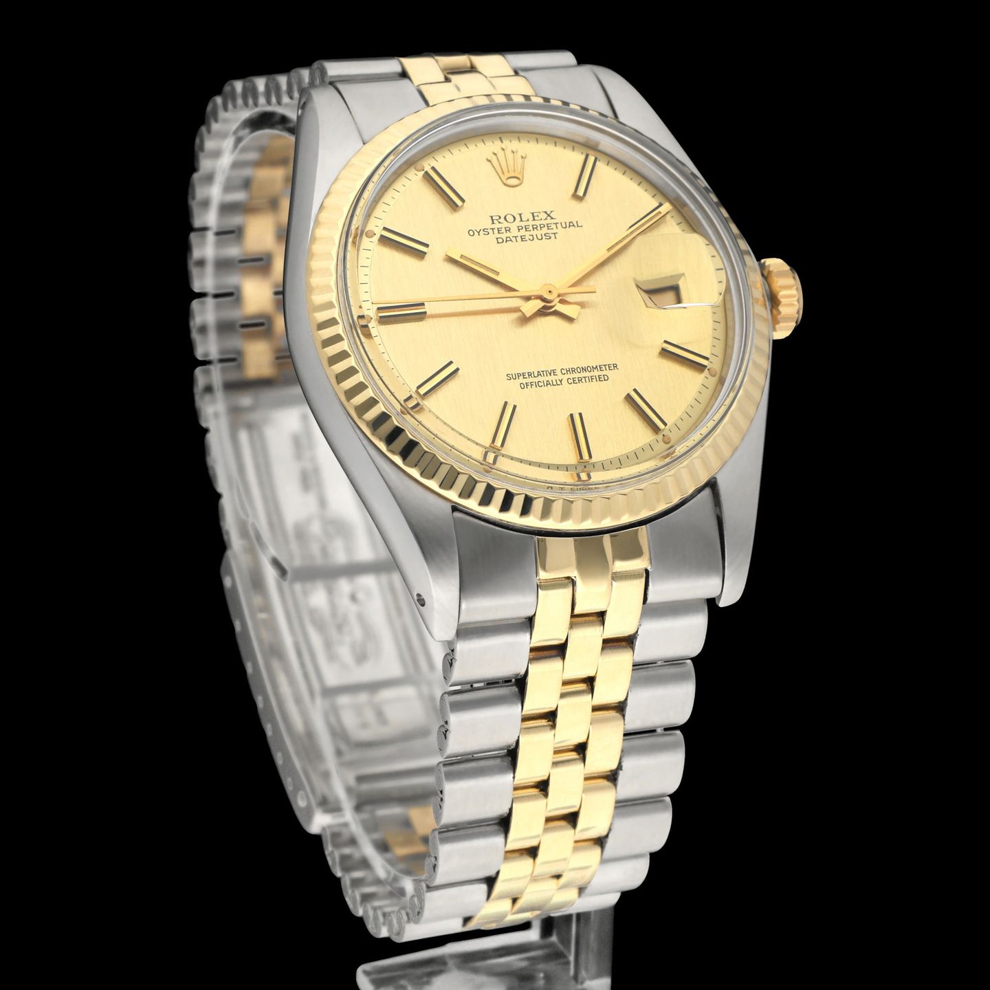 Rolex Datejust 1601 (1973) - Champagne dial 36 mm Gold/Steel case (3/8)